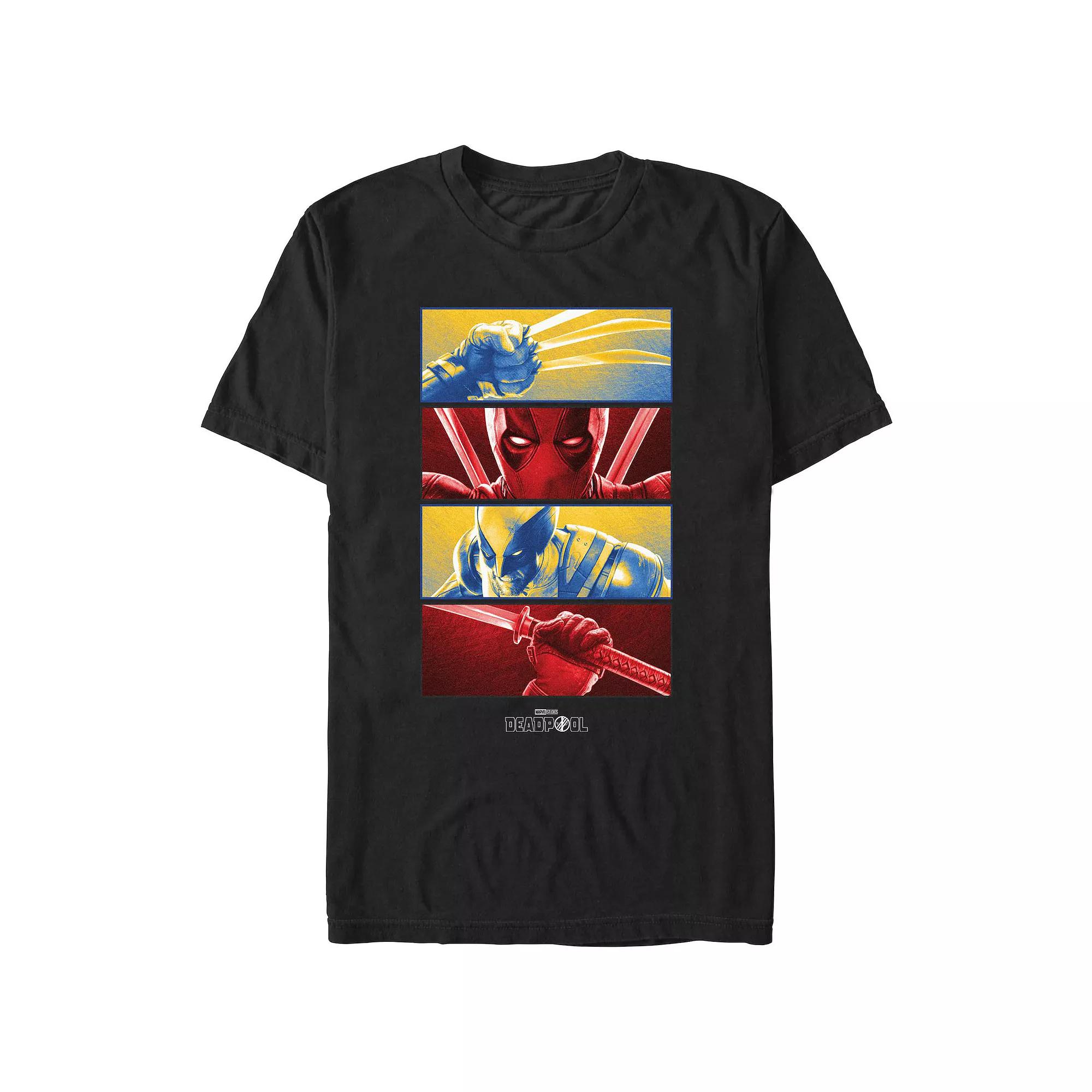 Men's Marvel Deadpool And Wolverine Close Ups Poster Graphic Tee,  Product Image