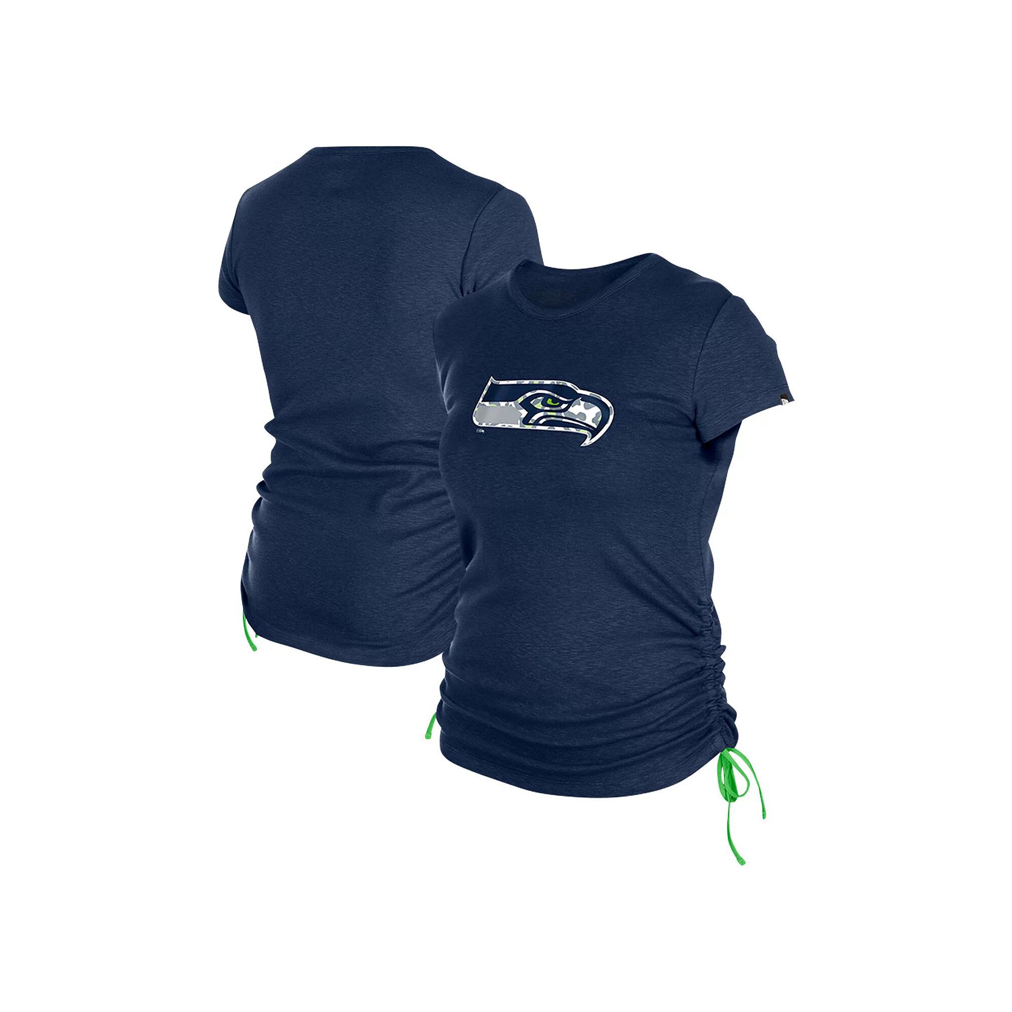 Women's New Era Royal Los Angeles Rams Ruched Side T-Shirt,  Product Image