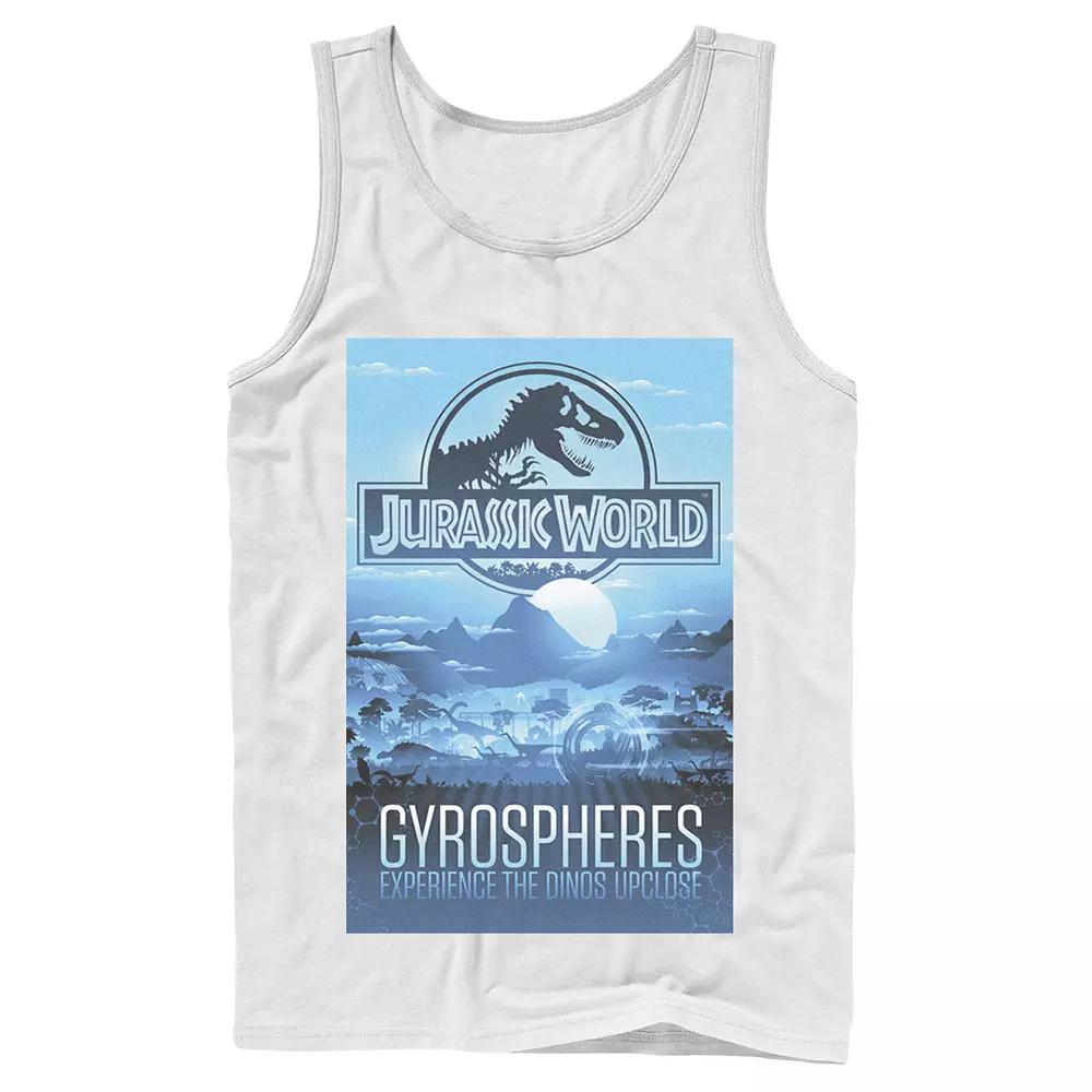 Men's Jurassic World Gyrospheres Tour Park Poster Graphic Tank Top,  Product Image