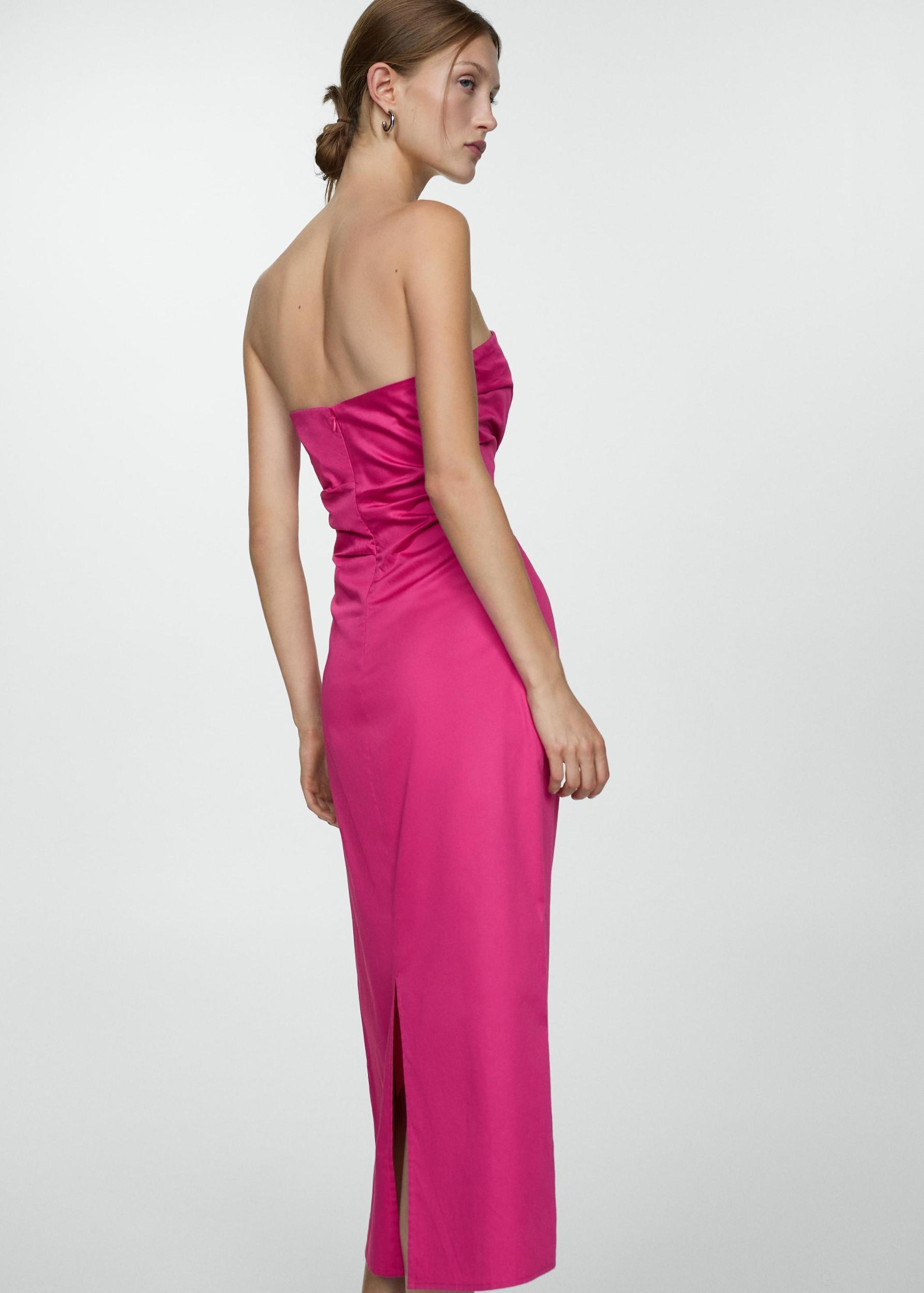 Draped strapless dress - Women | MANGO USA Product Image