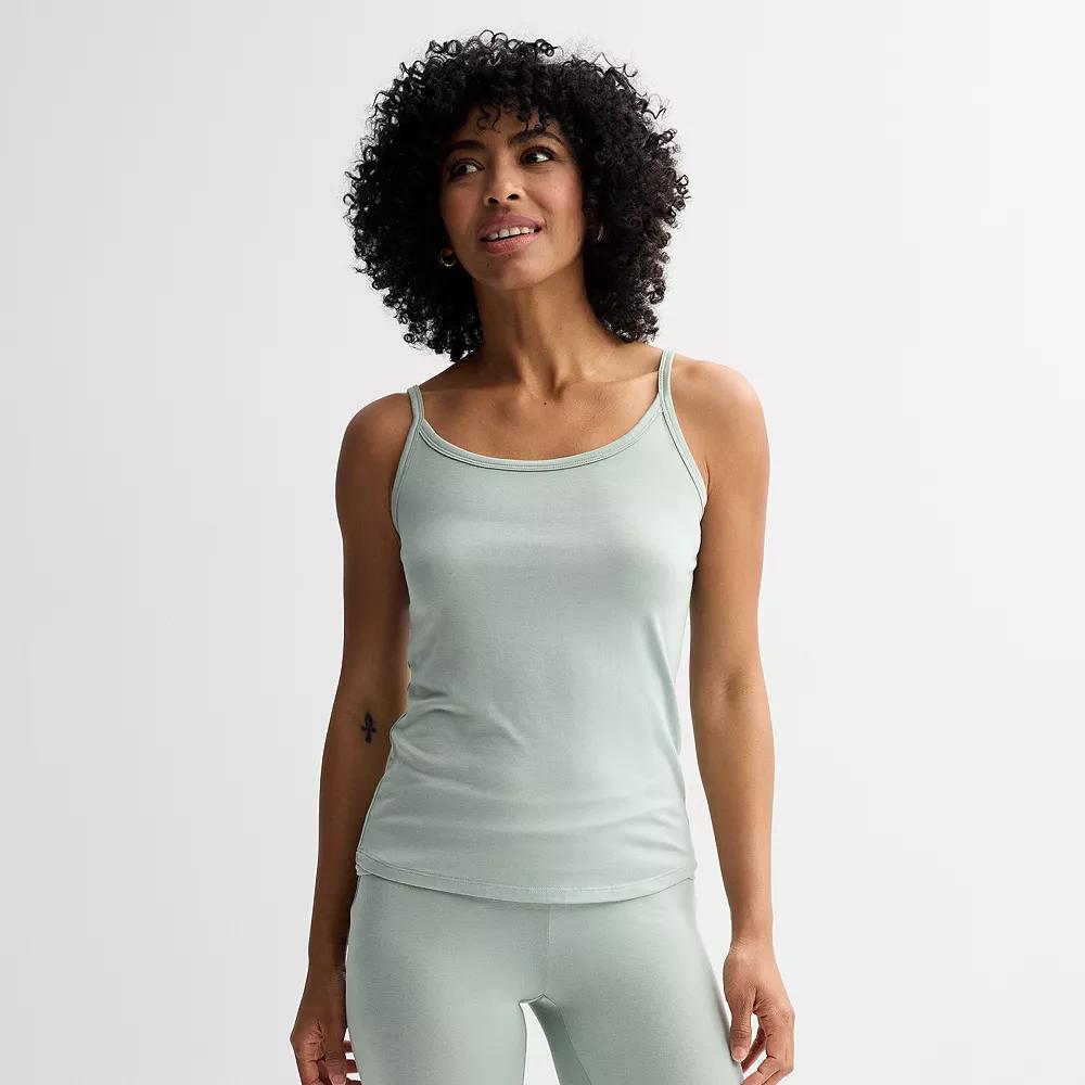 Women's Sonoma Goods For Life® Cami Sleep Top, Size: Medium, White Green Product Image