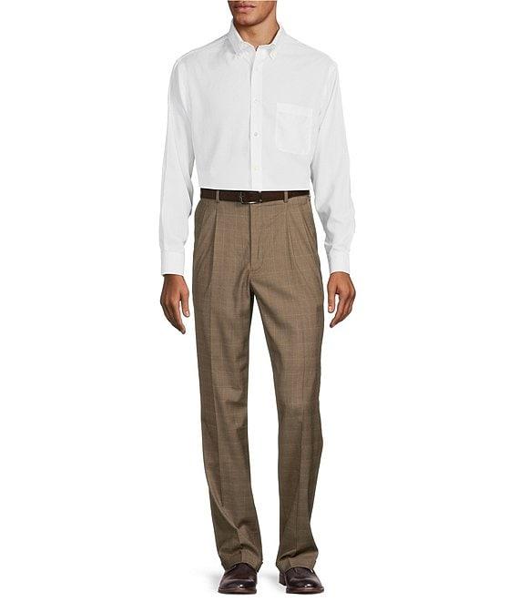 Roundtree & Yorke TravelSMART Classic Fit Plaid Dress Pants Product Image