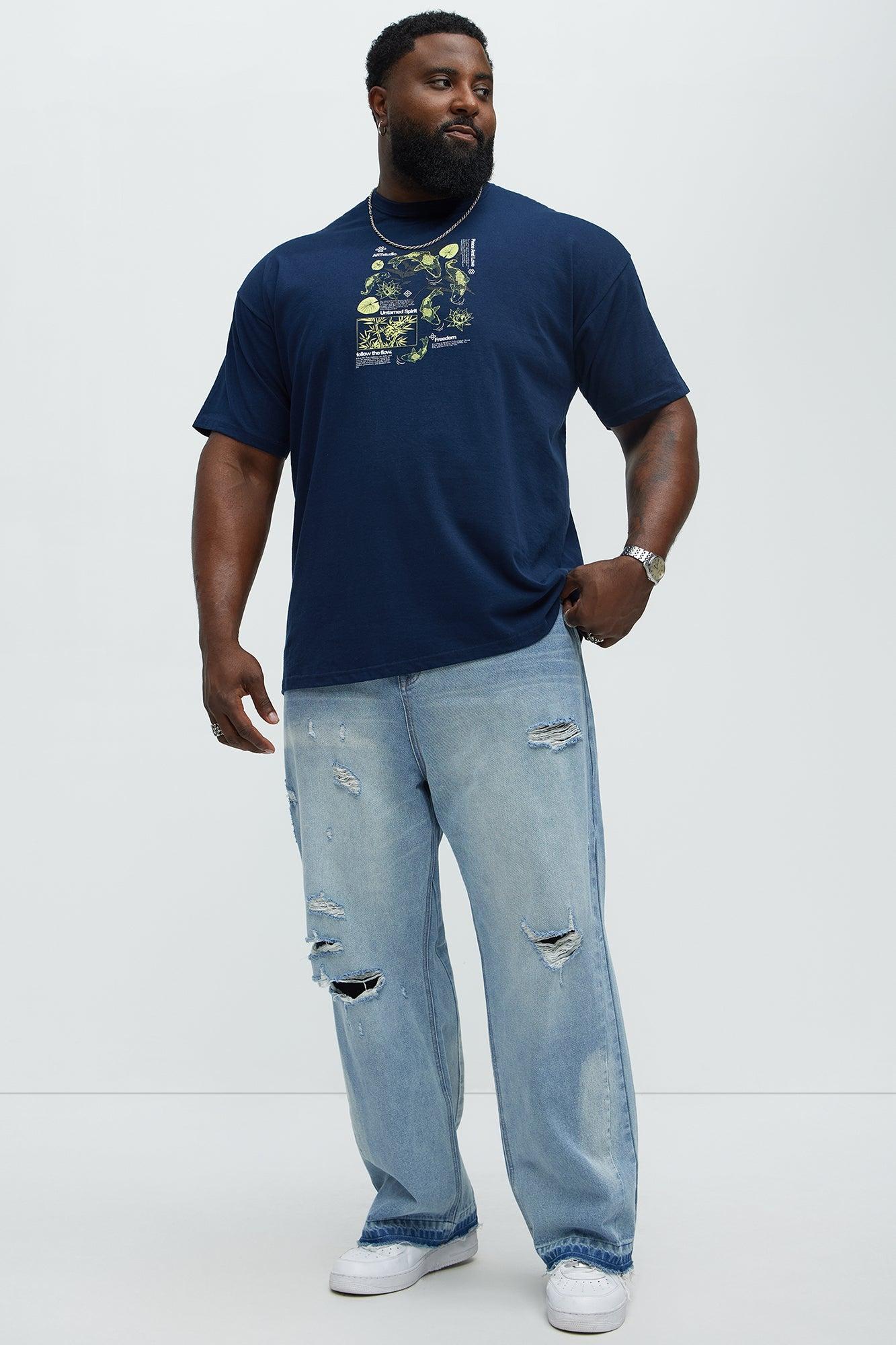 Follow The Flow Short Sleeve Tee - Navy Product Image