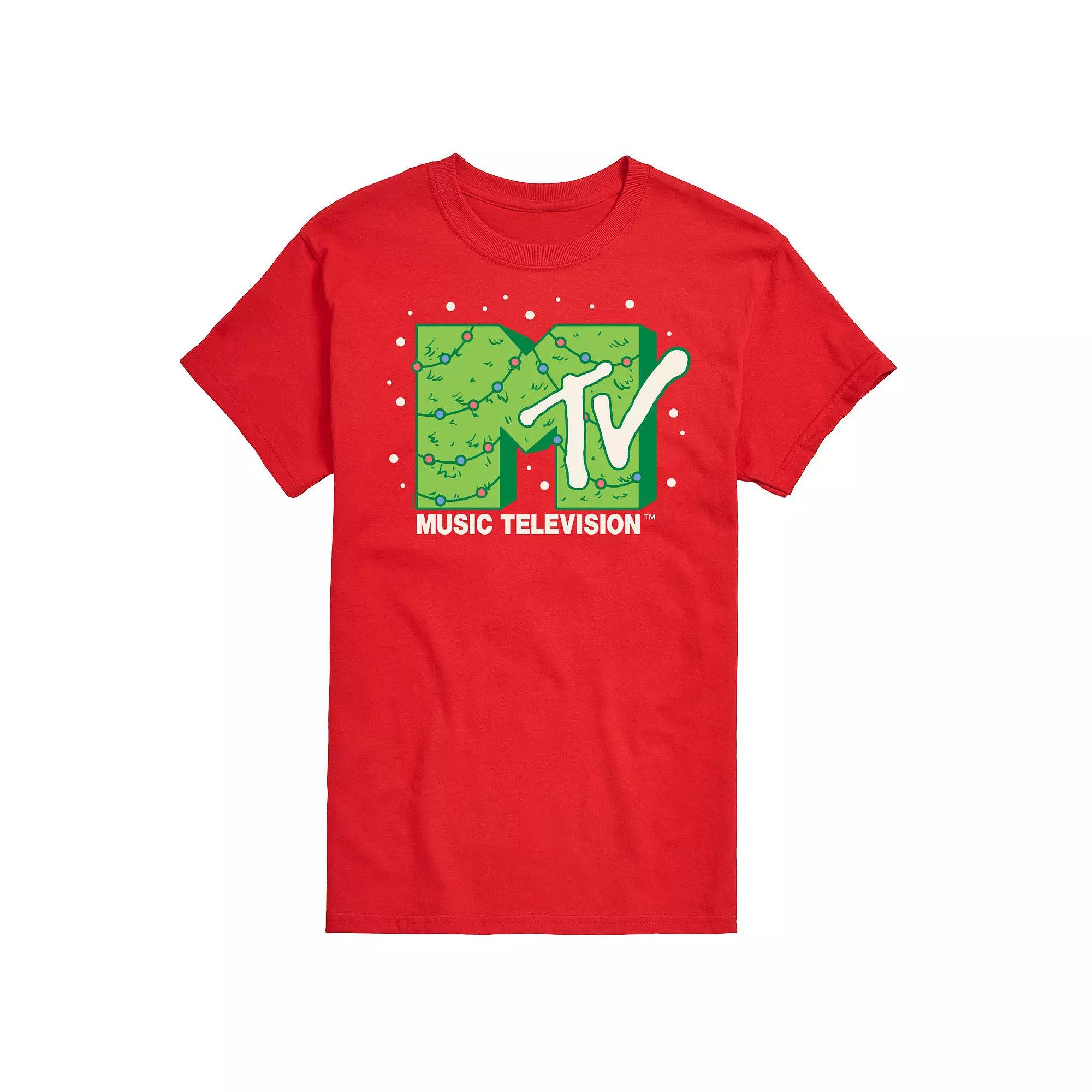 Big & Tall MTV Christmas Tree Logo Graphic Tee, Men's, Size: XXL Tall, Red Product Image