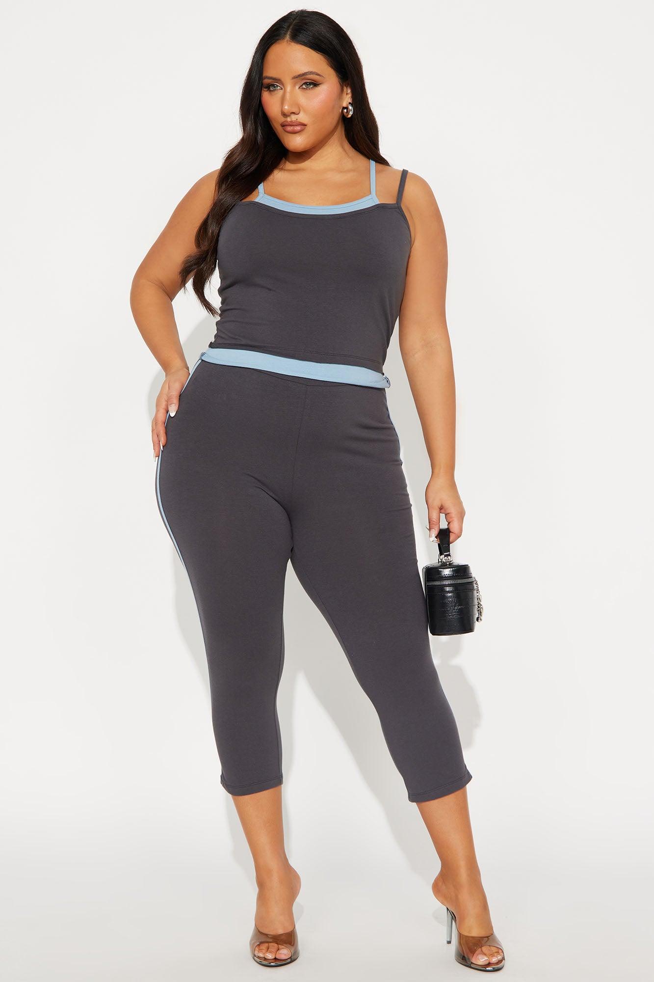 Double Up Capri Set - Charcoal Female Product Image