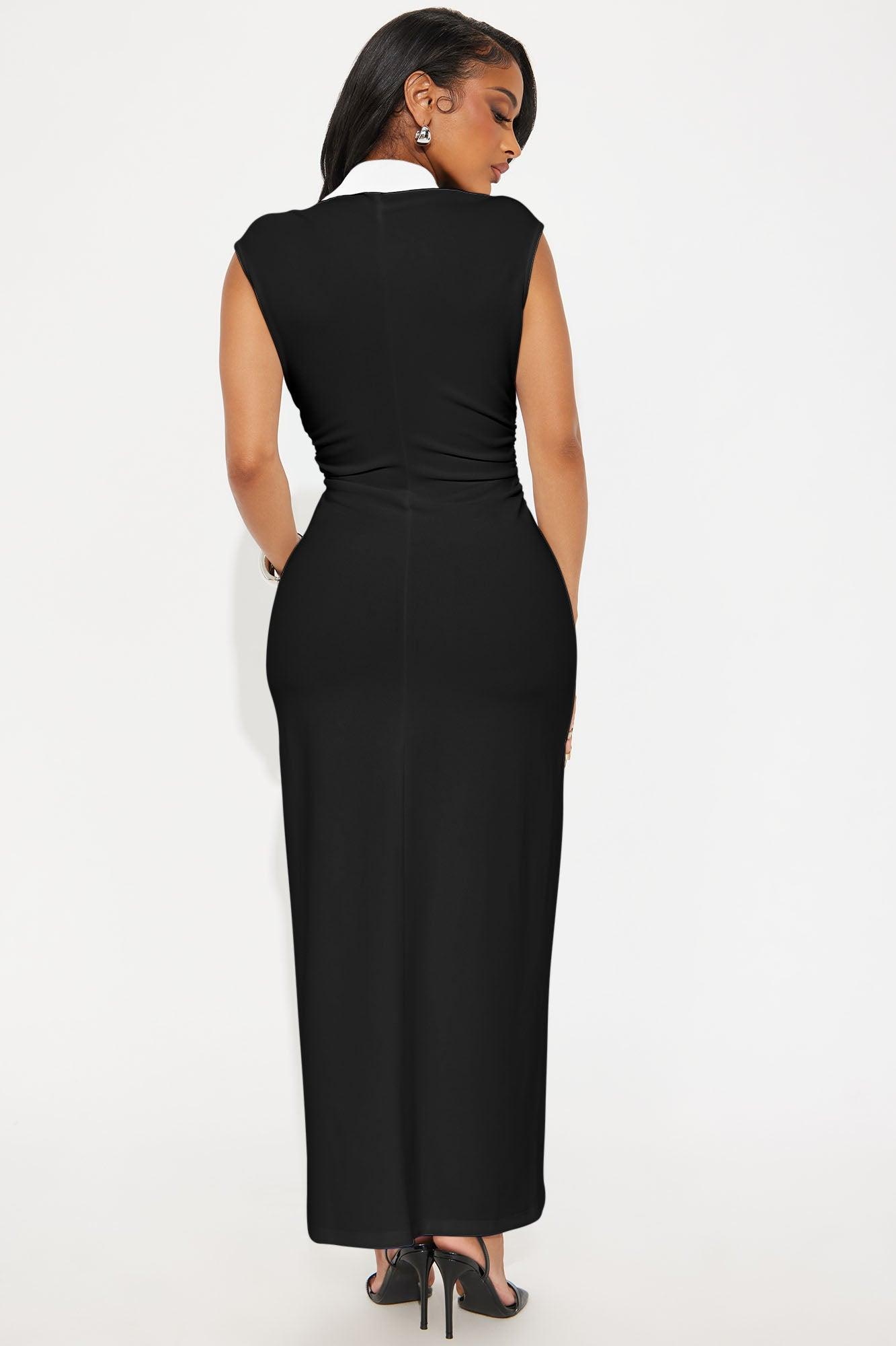 Stella Contrast Maxi Dress - Black Female Product Image