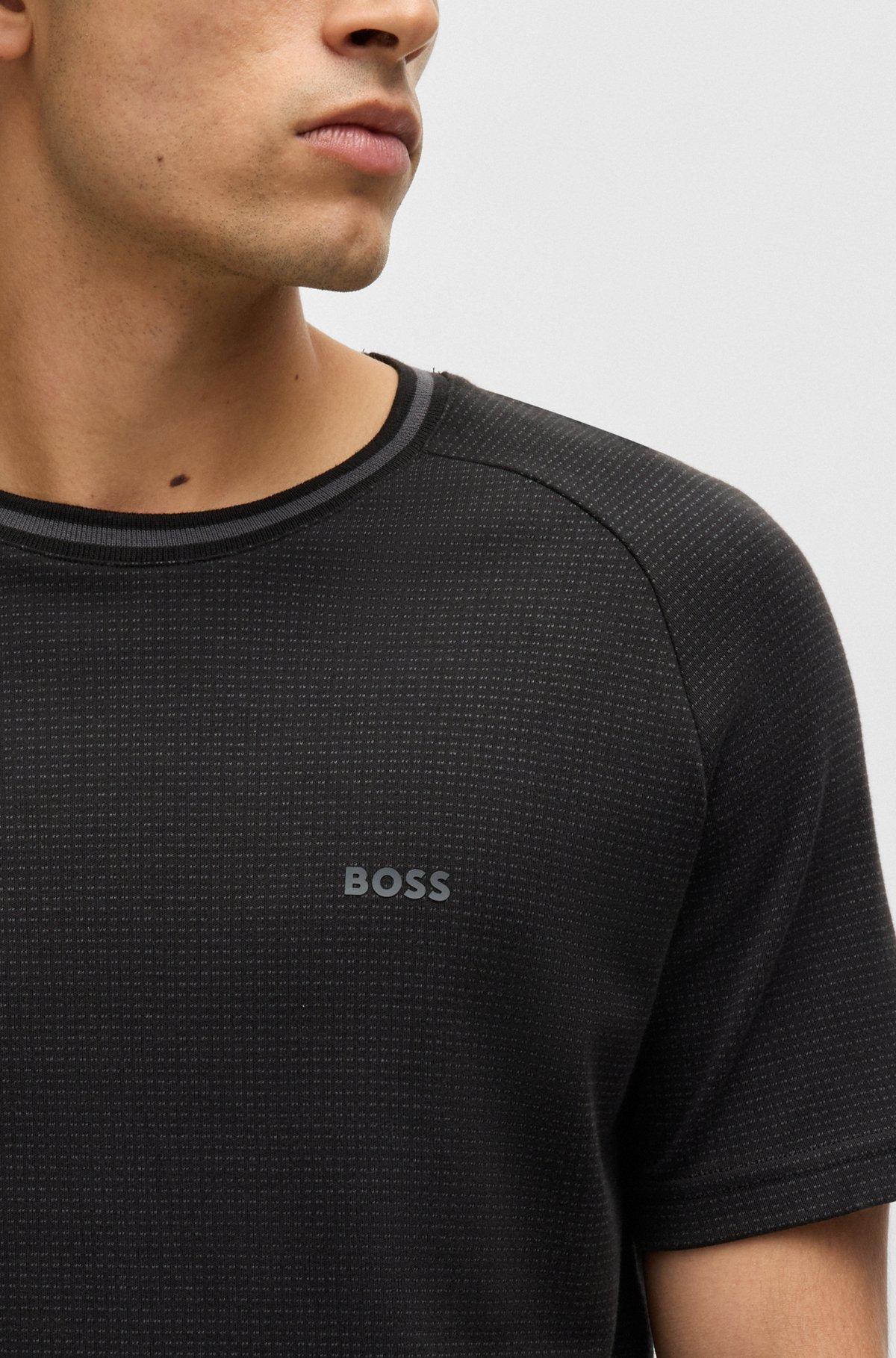 Cotton-jacquard relaxed-fit T-shirt with logo detail Product Image