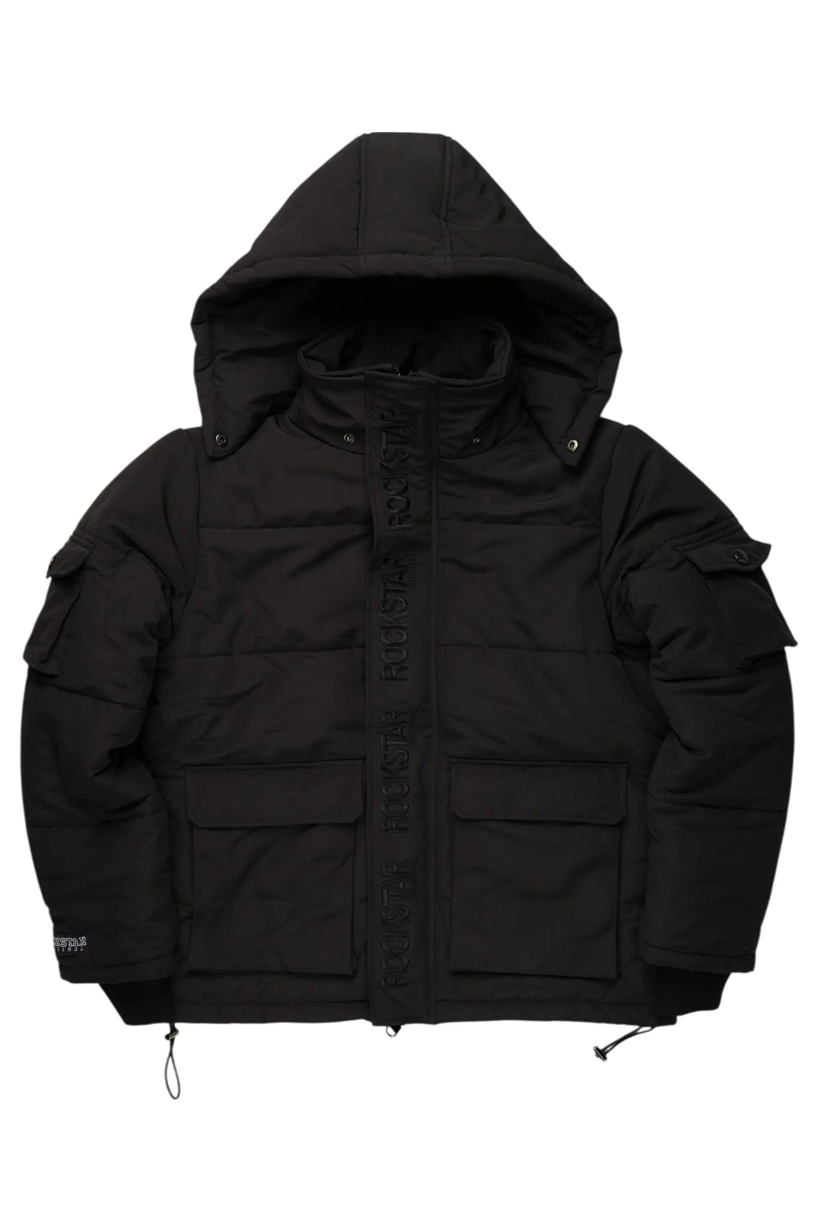 Adley Black Utility Puffer Jacket Male Product Image