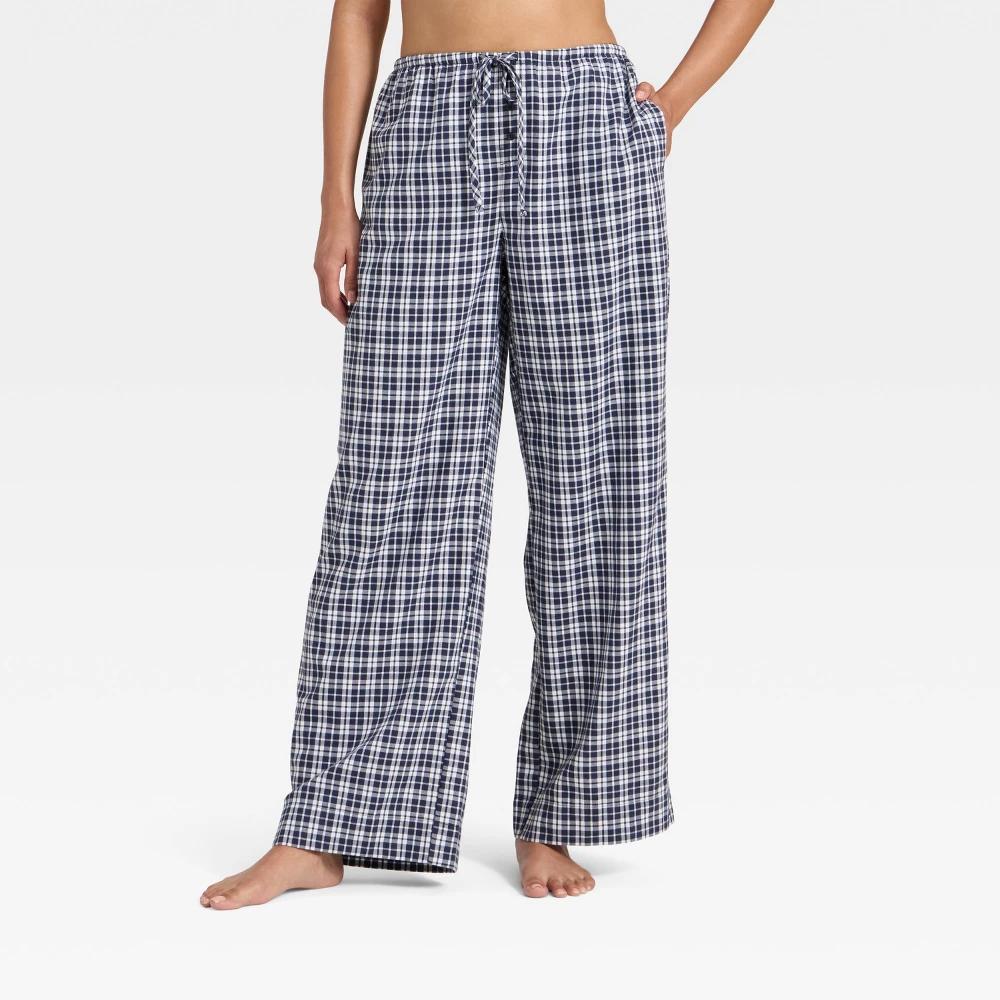 Women's Flannel Wide Leg Pajama Pants - Wild Fable™ Purple Stripe 1X Product Image
