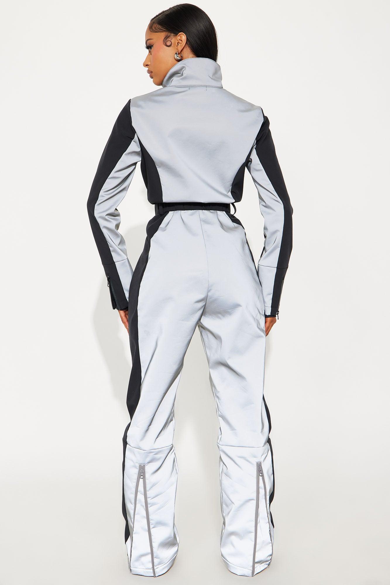 Winter Sports Reflective Ski Jumpsuit - Black Product Image