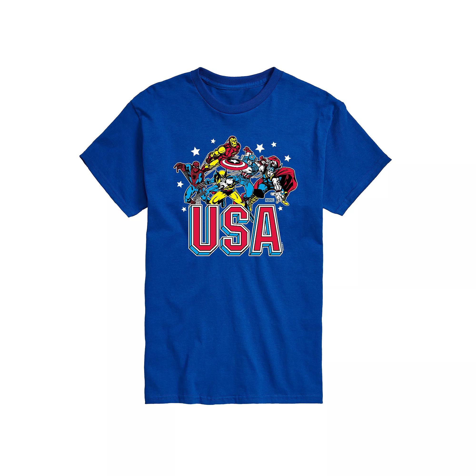 Big & Tall Marvel USA Graphic Tee, Men's,  Product Image