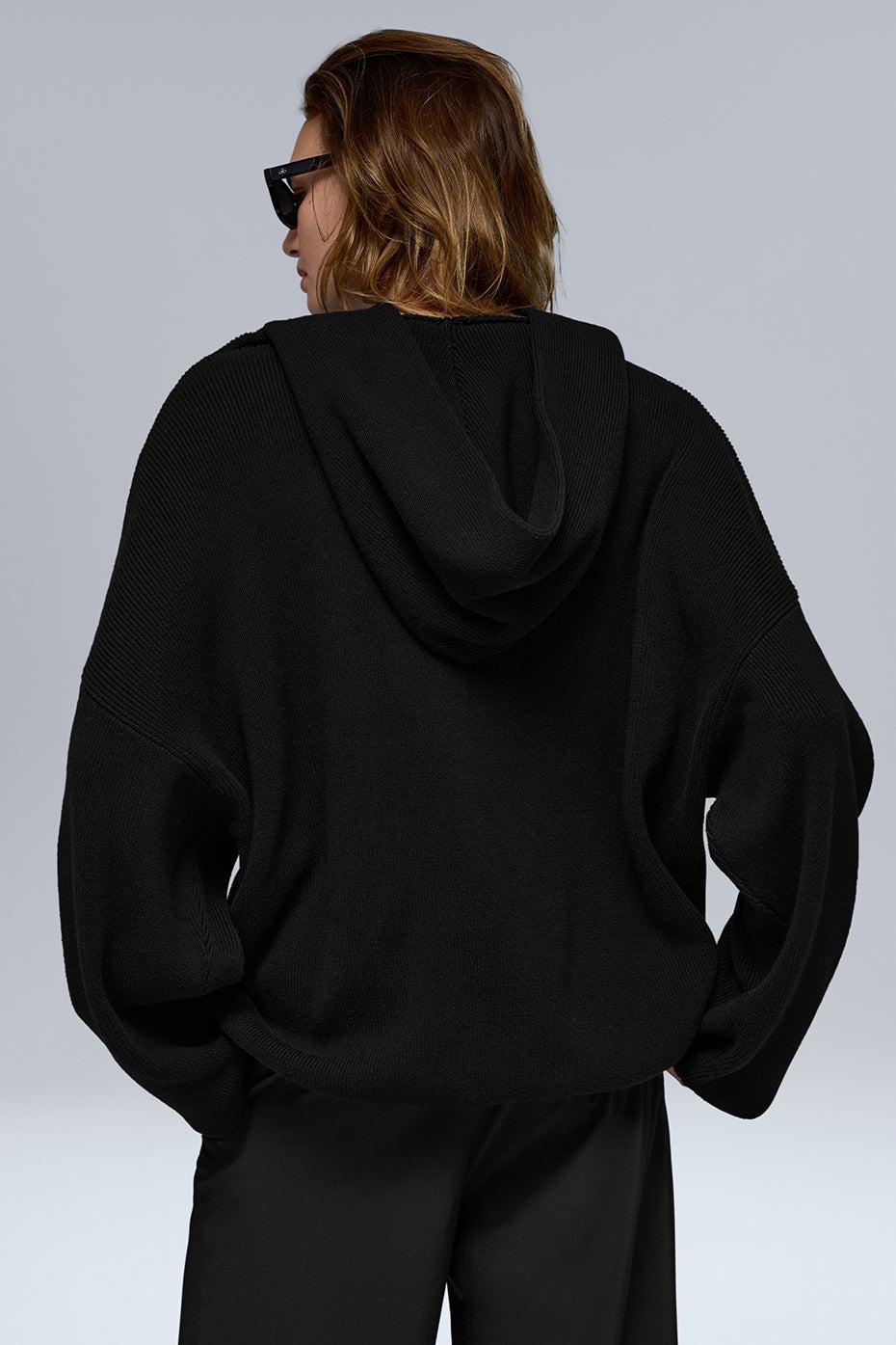 Scholar Hooded Sweater - Black Female Product Image