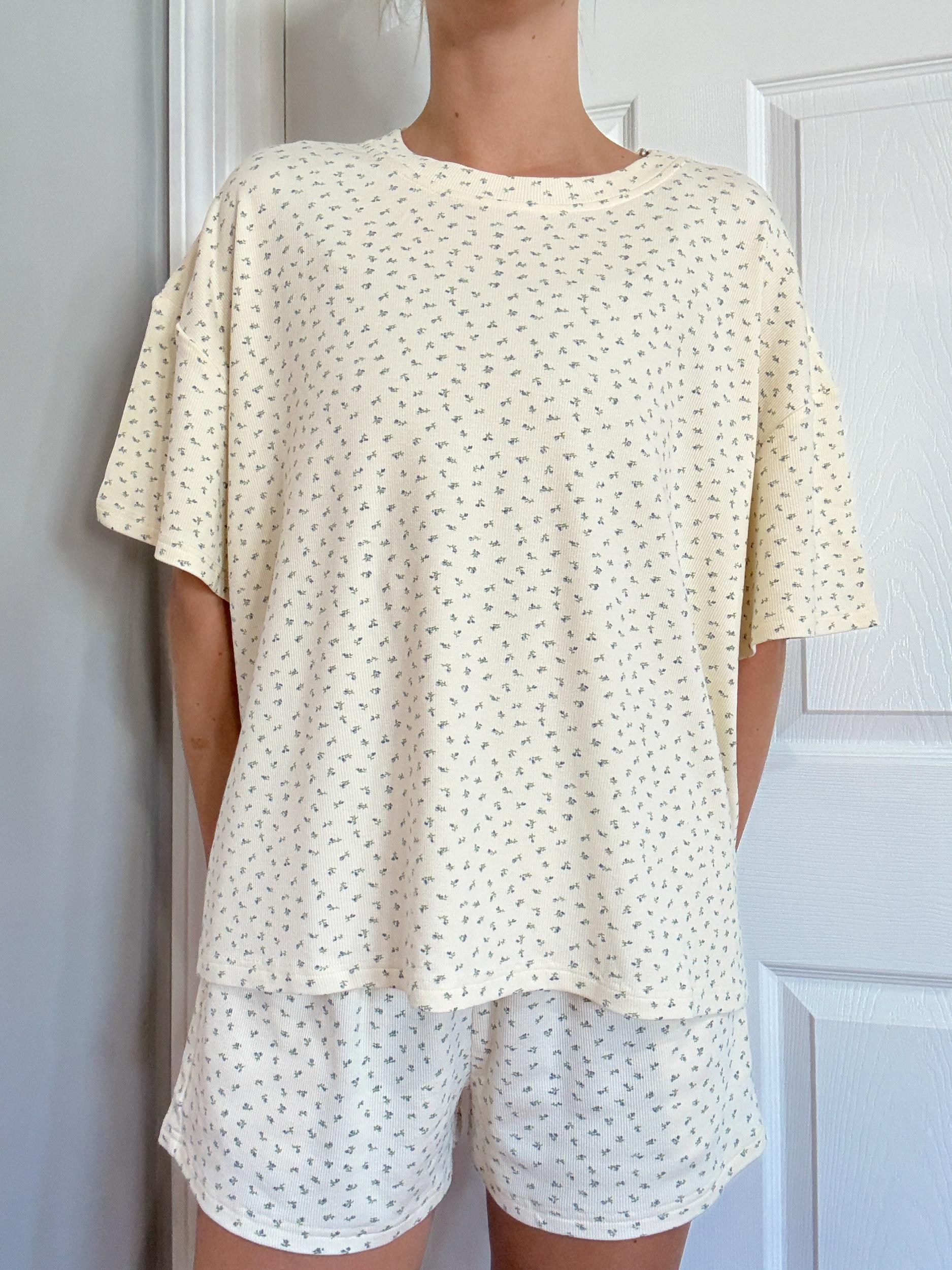 Pale Floral Pajama Shorts Product Image