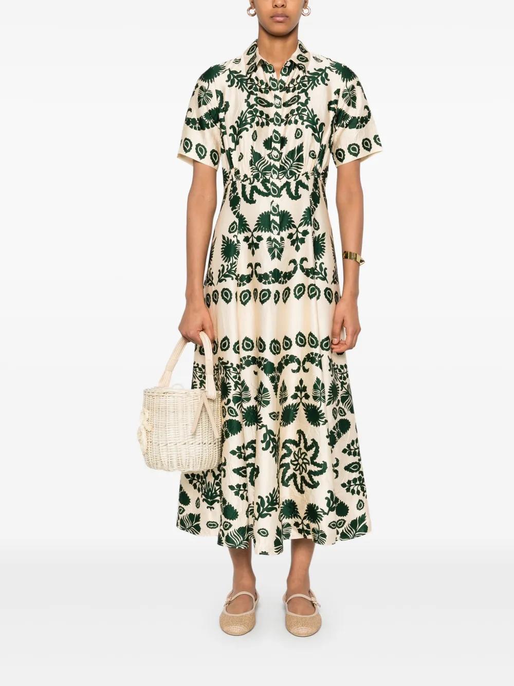 leaves-print maxi dress Product Image