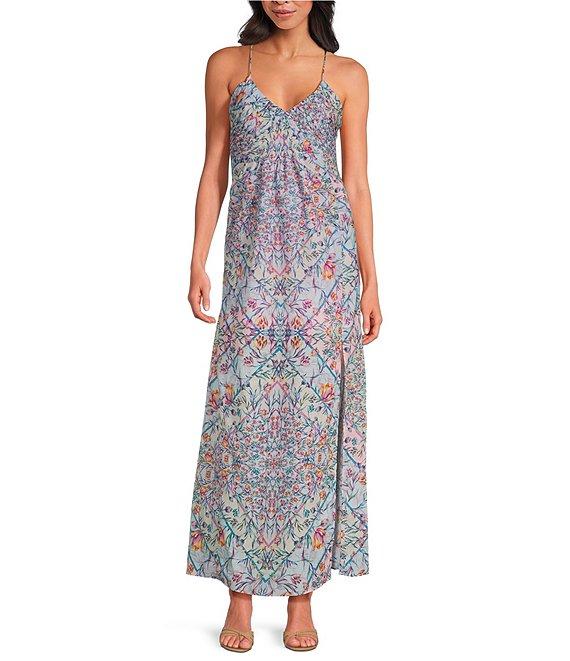 Steve Madden Brianna Printed Halter Sleeveless Maxi Dress Product Image