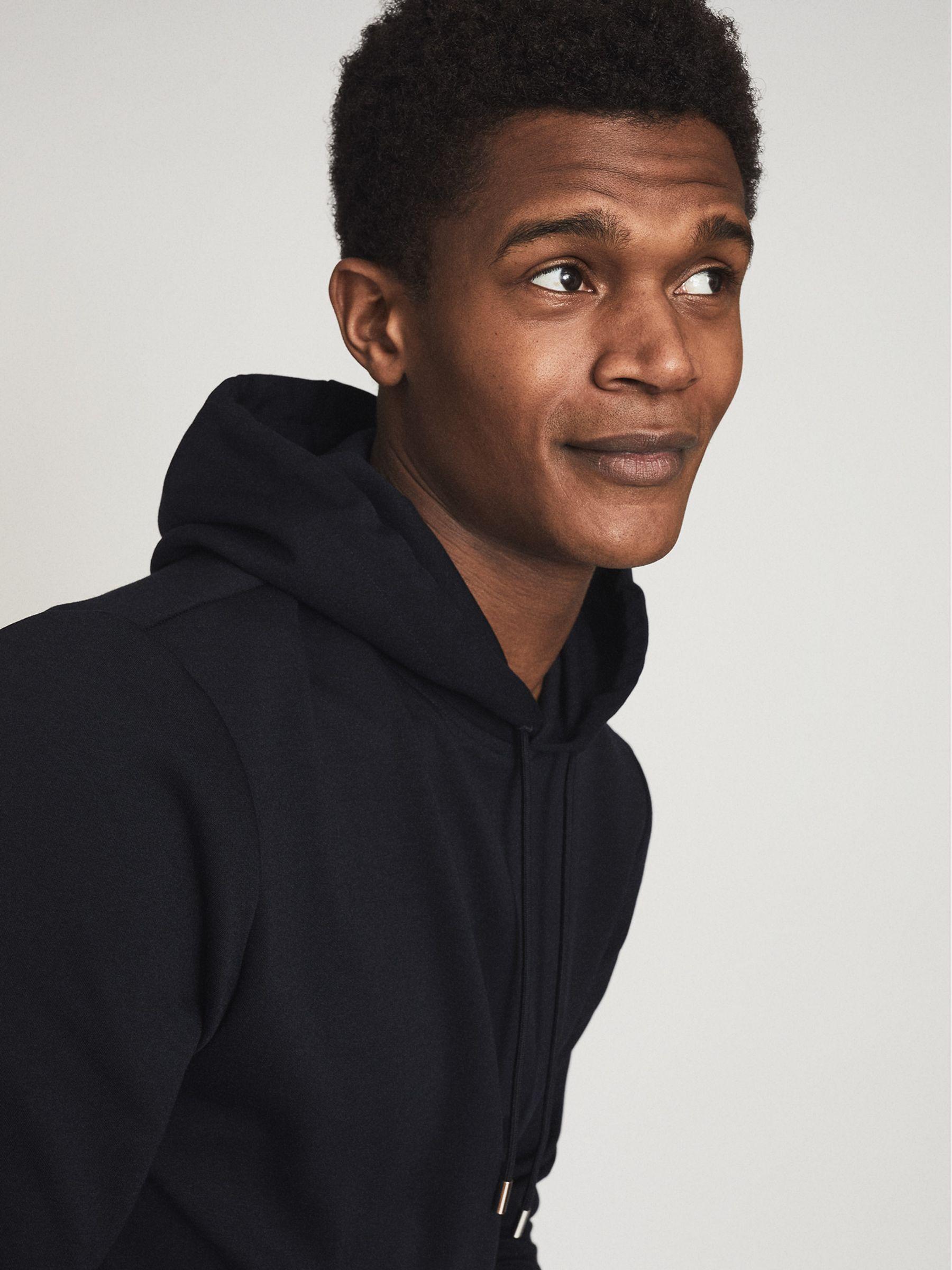 Neoprene Loungewear Hoodie in Navy Product Image