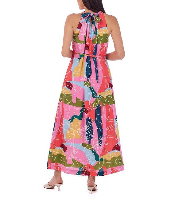 CROSBY by Mollie Burch Julie Floral Whimsy Print Split Neck Sleeveless Maxi Dress Product Image