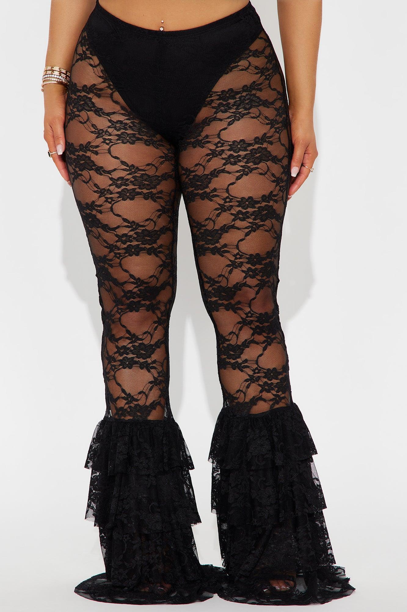 My Kind Of Fun Lace Flare Pant - Black Product Image
