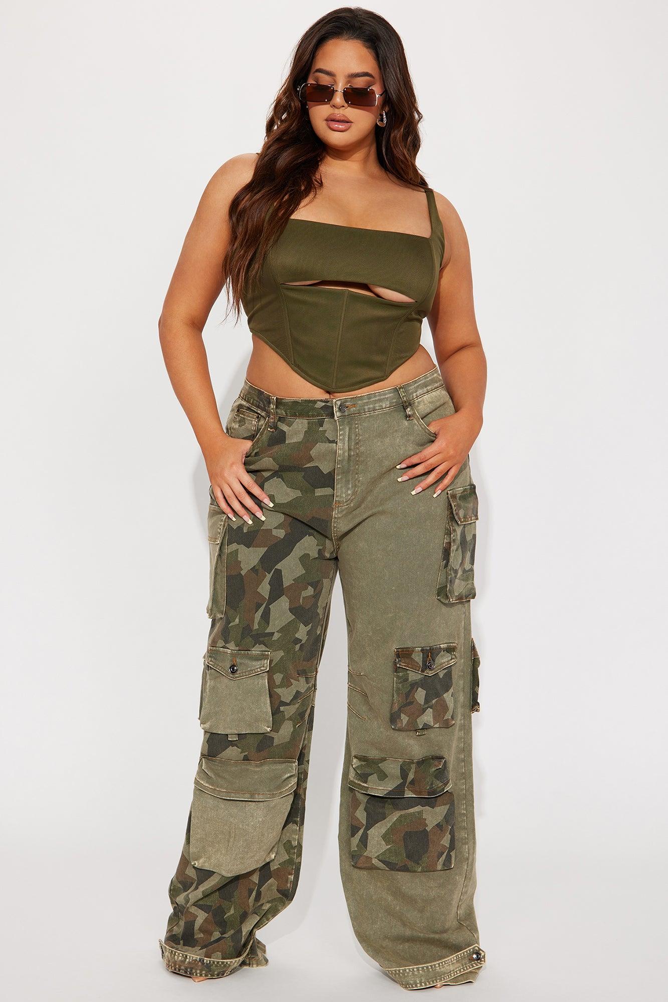 Tall Upgrade You Wide Leg Cargo Pant 34 - Olive/combo Product Image