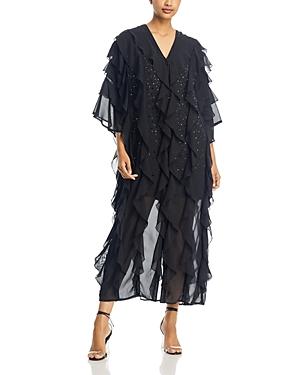 Misook Tiered Ruffle Woven Chiffon Maxi Dress Product Image