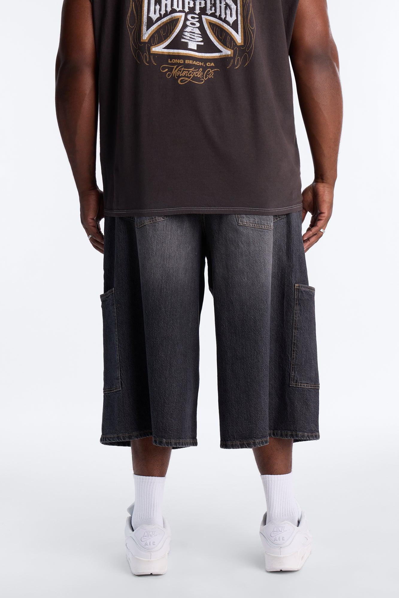 Super Baggy Amped Pocket Denim Short - Black Wash Male Product Image
