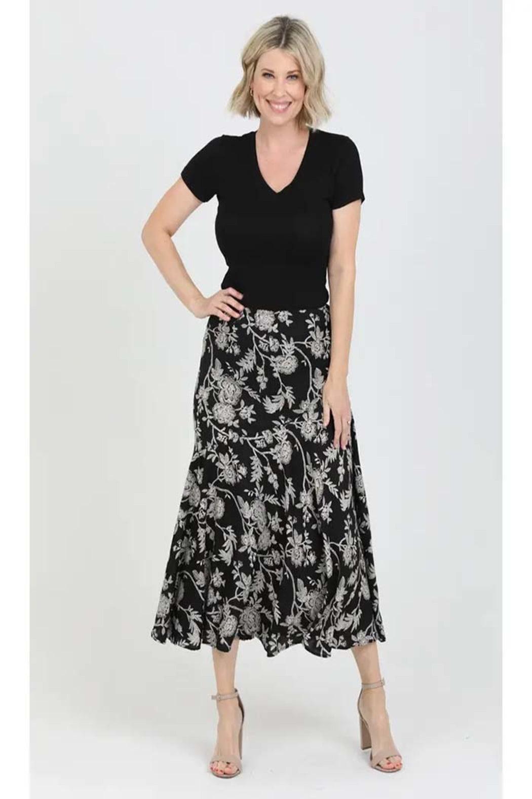 Printed Bias Cut Maxi Skirt Product Image