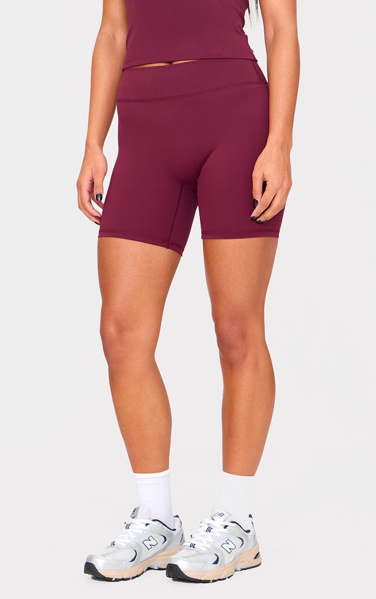 Deep Burgundy Ultimate Sculpt High Waist Gym Shorts Product Image