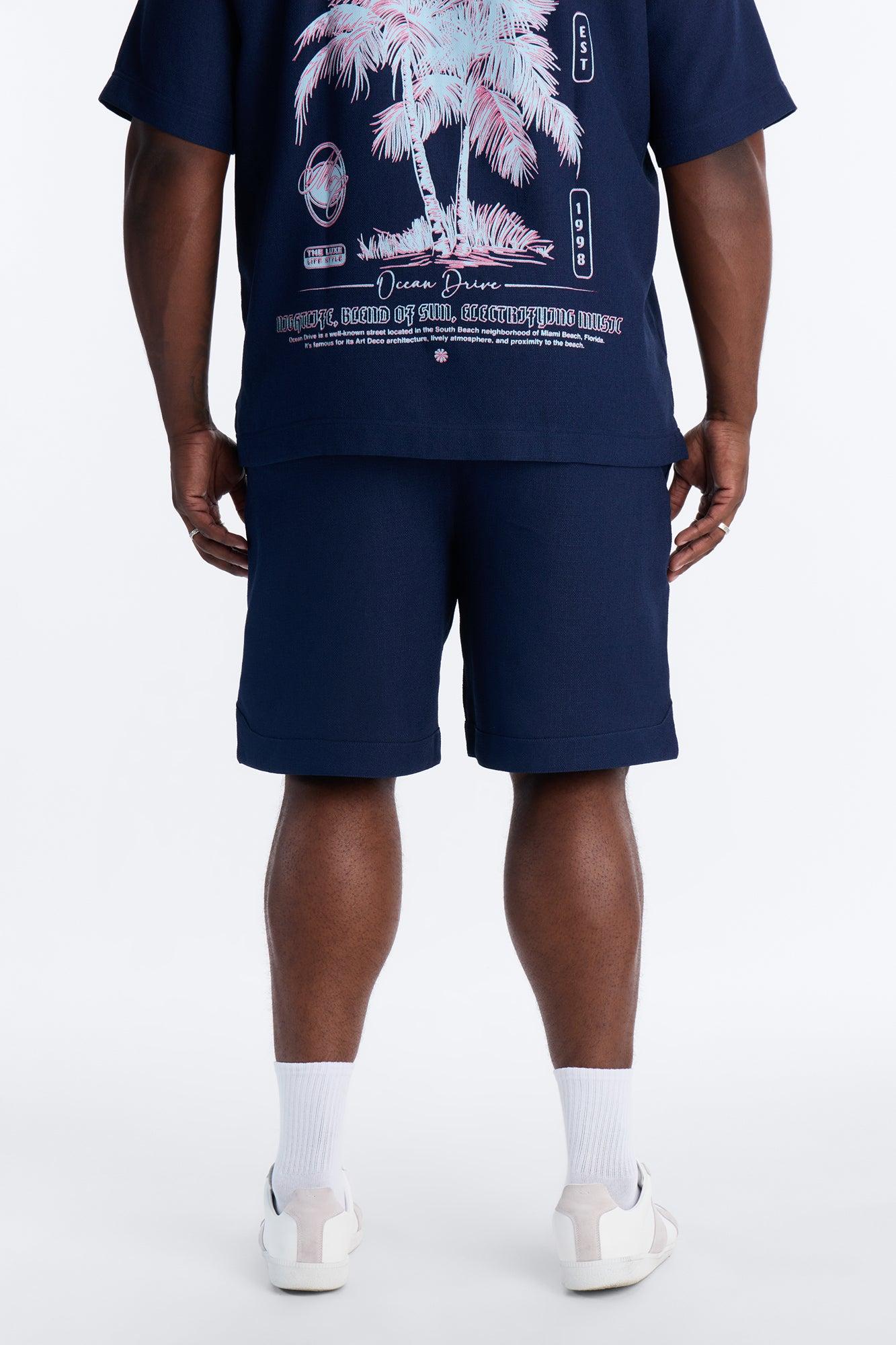 Relaxed Miami Beach Club Short - Navy Male Product Image