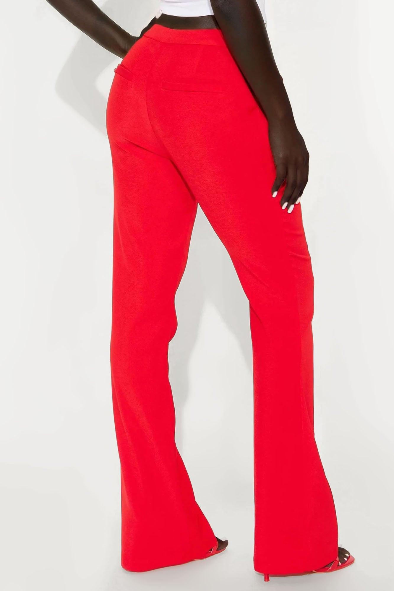 Breaking Even Flare Trouser - Red Female Product Image