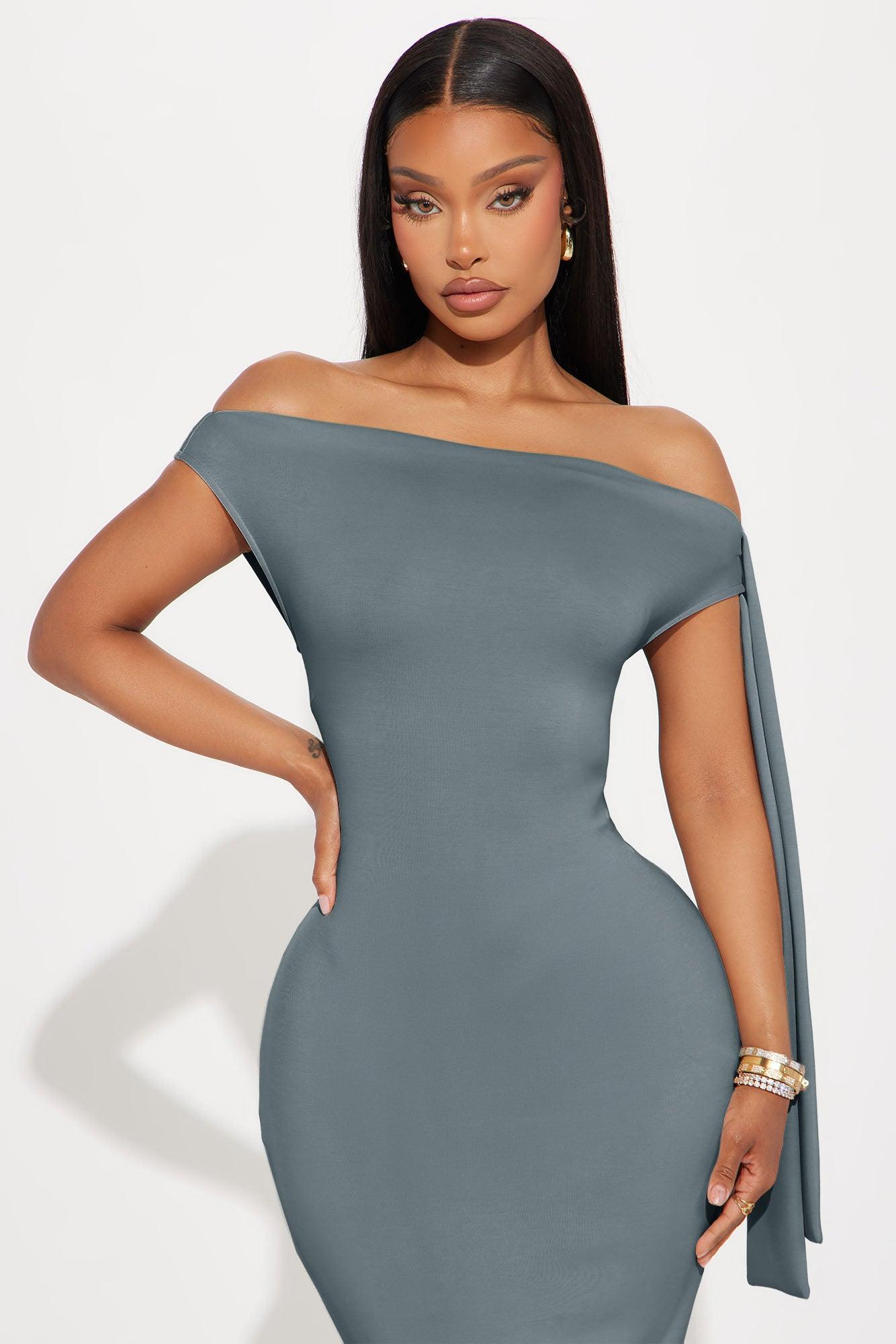 Paris Knotted Maxi Dress - Charcoal Product Image