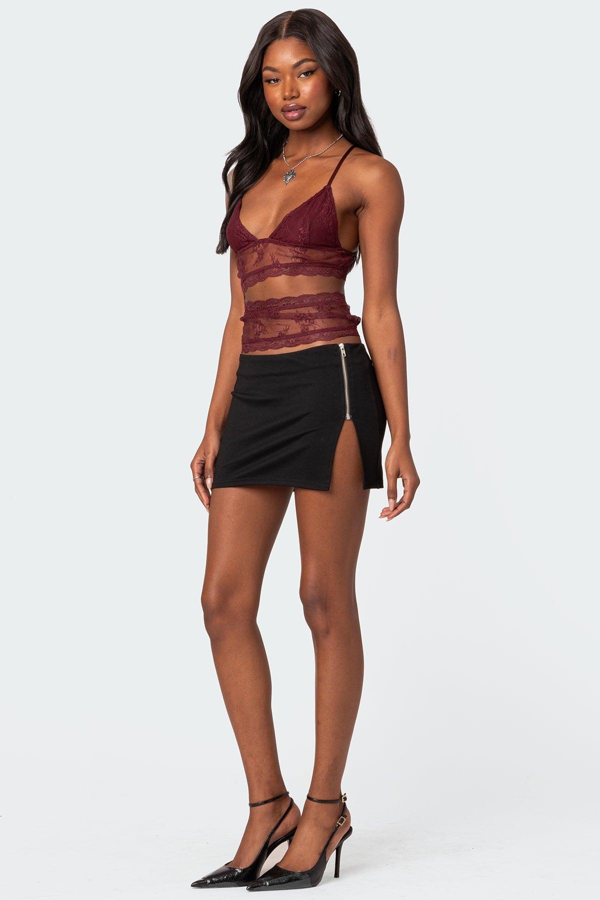 Spice Cut Out Sheer Lace Tank Top Product Image
