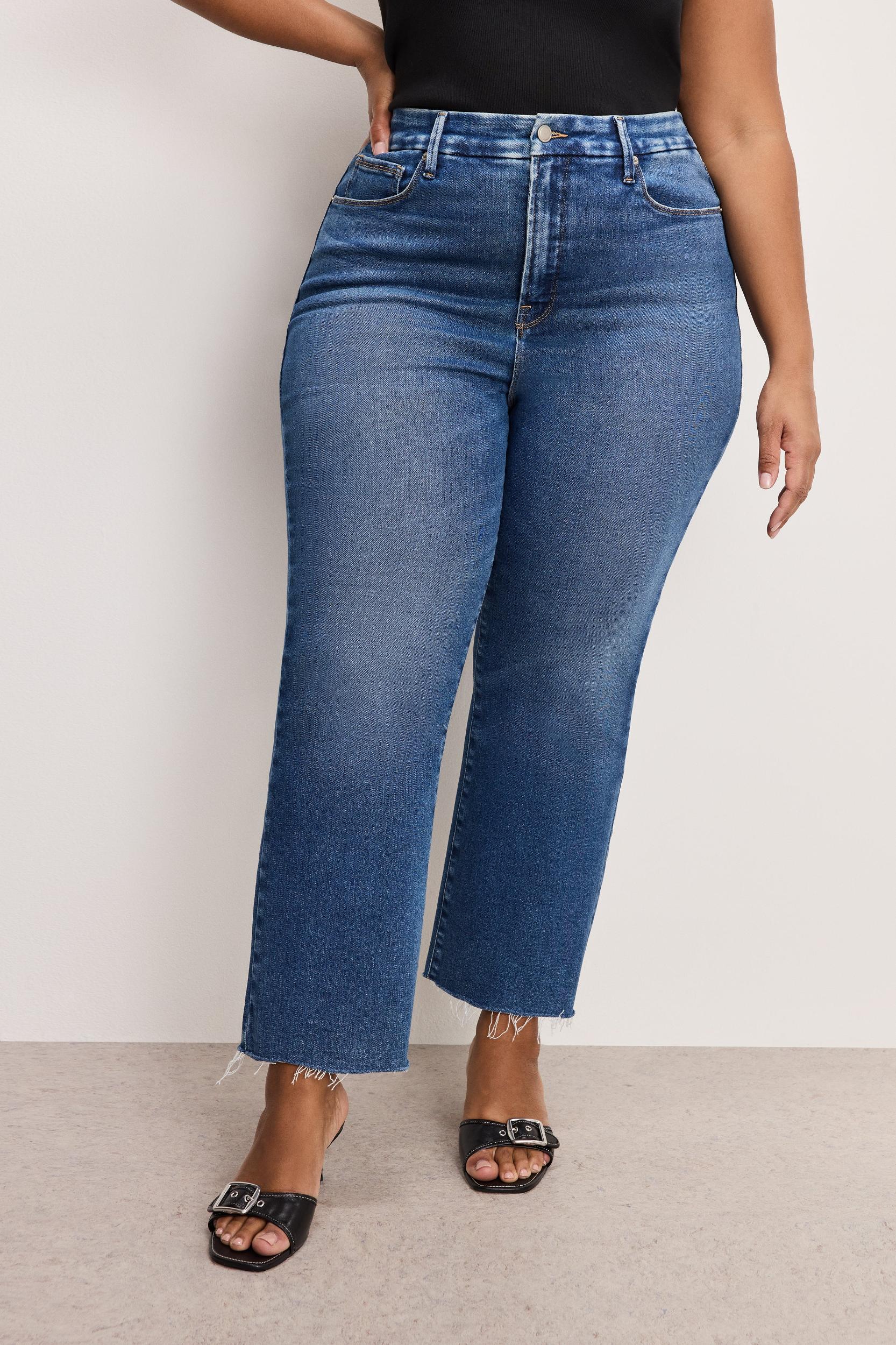 SOFT TECH GOOD LEGS CROPPED MINI BOOT JEANS | INDIGO818 Product Image