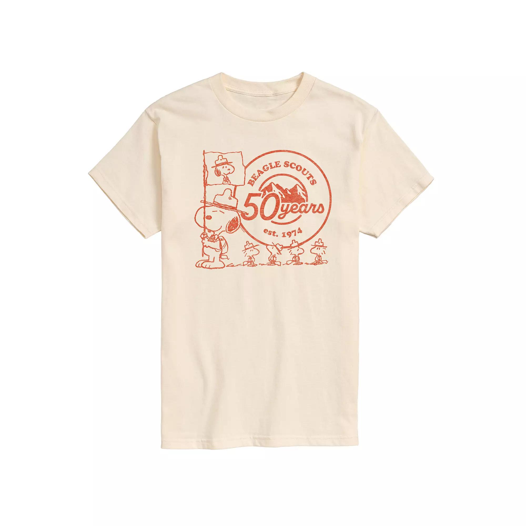 Men's Peanuts Beagle Scout Snoopy Flag Logo Graphic Tee,  Product Image