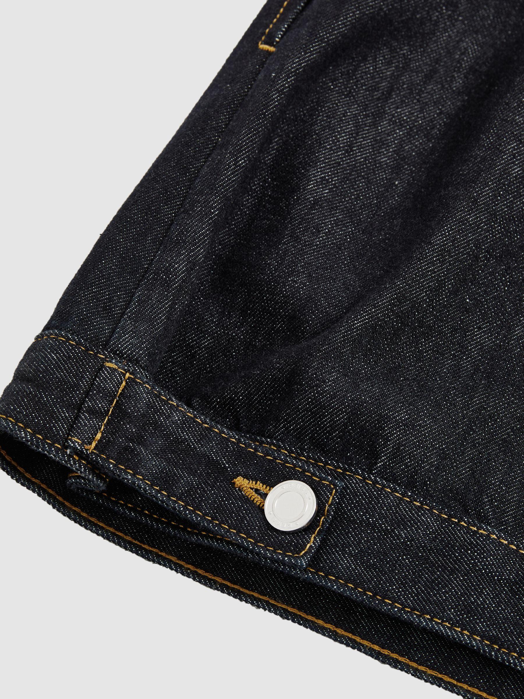 Sleeveless Denim Shift Dress in Indigo Product Image