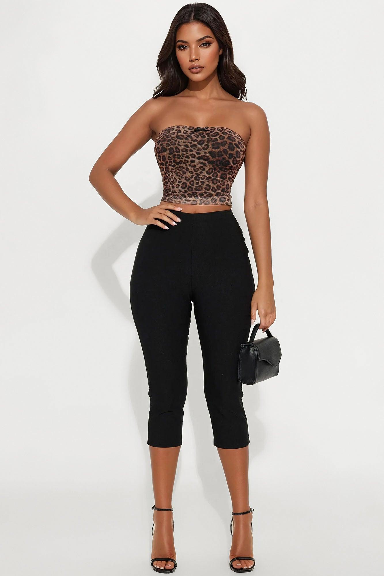 Exotic Touch Leopard Mesh Tube Top - Leopard Product Image