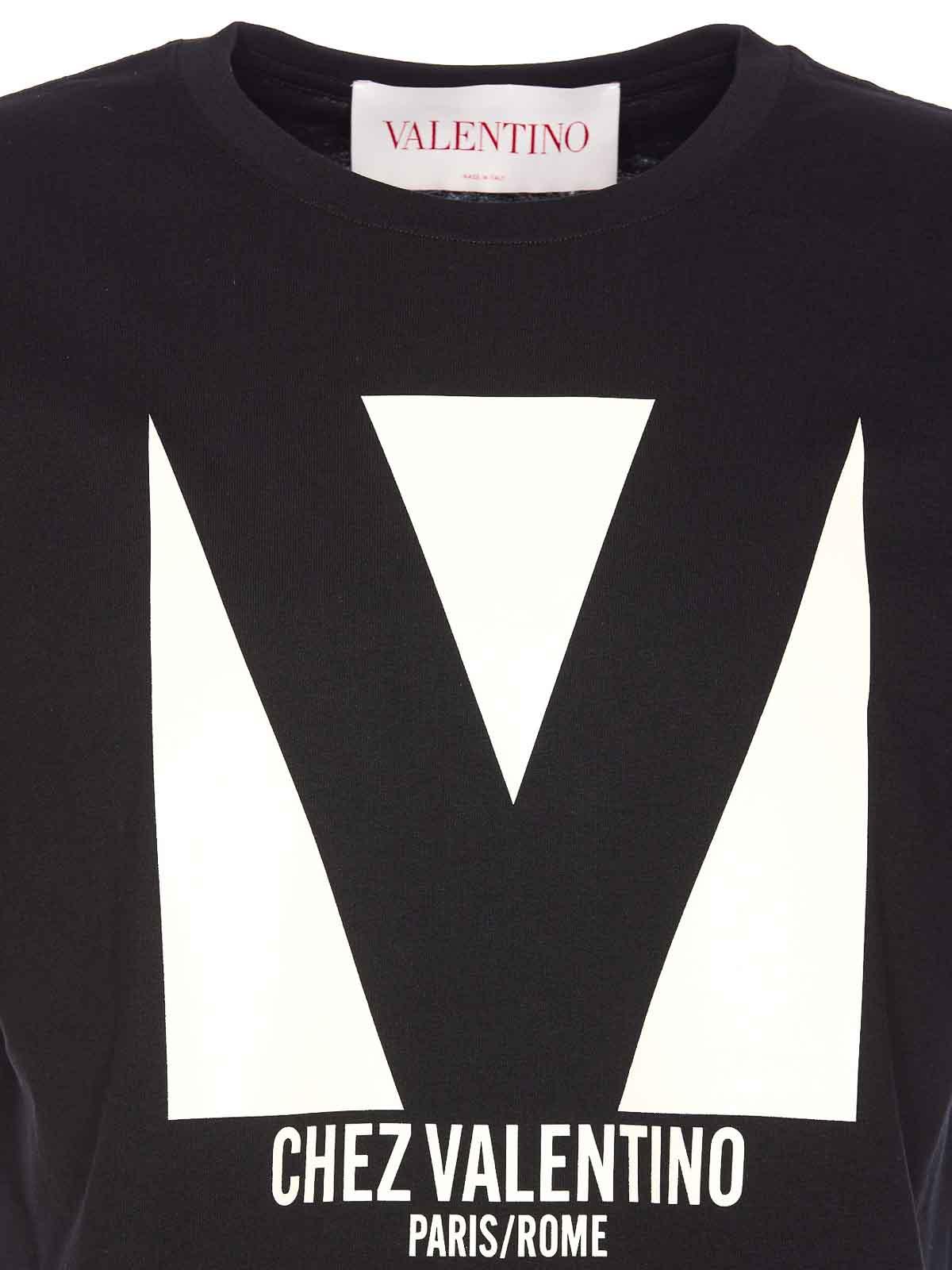 VALENTINO Crew Neck Short Sleeves T-shirts In Black Product Image