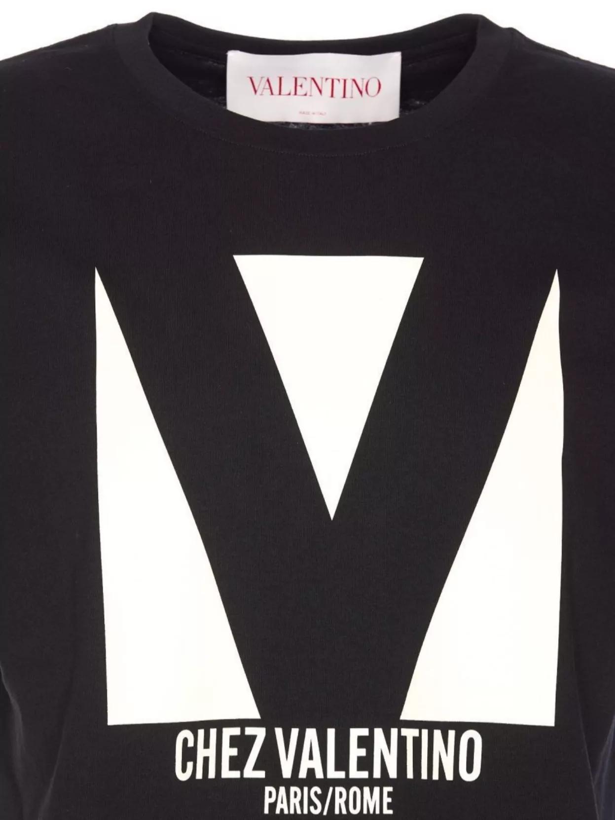 VALENTINO Crew Neck Short Sleeves T-shirts In Black Product Image