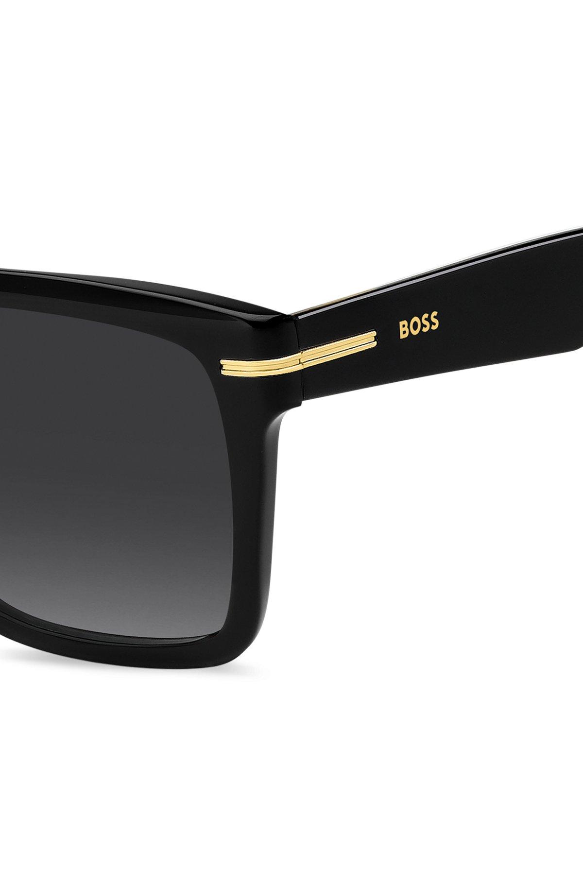 Black-acetate sunglasses with gold-tone trims Product Image