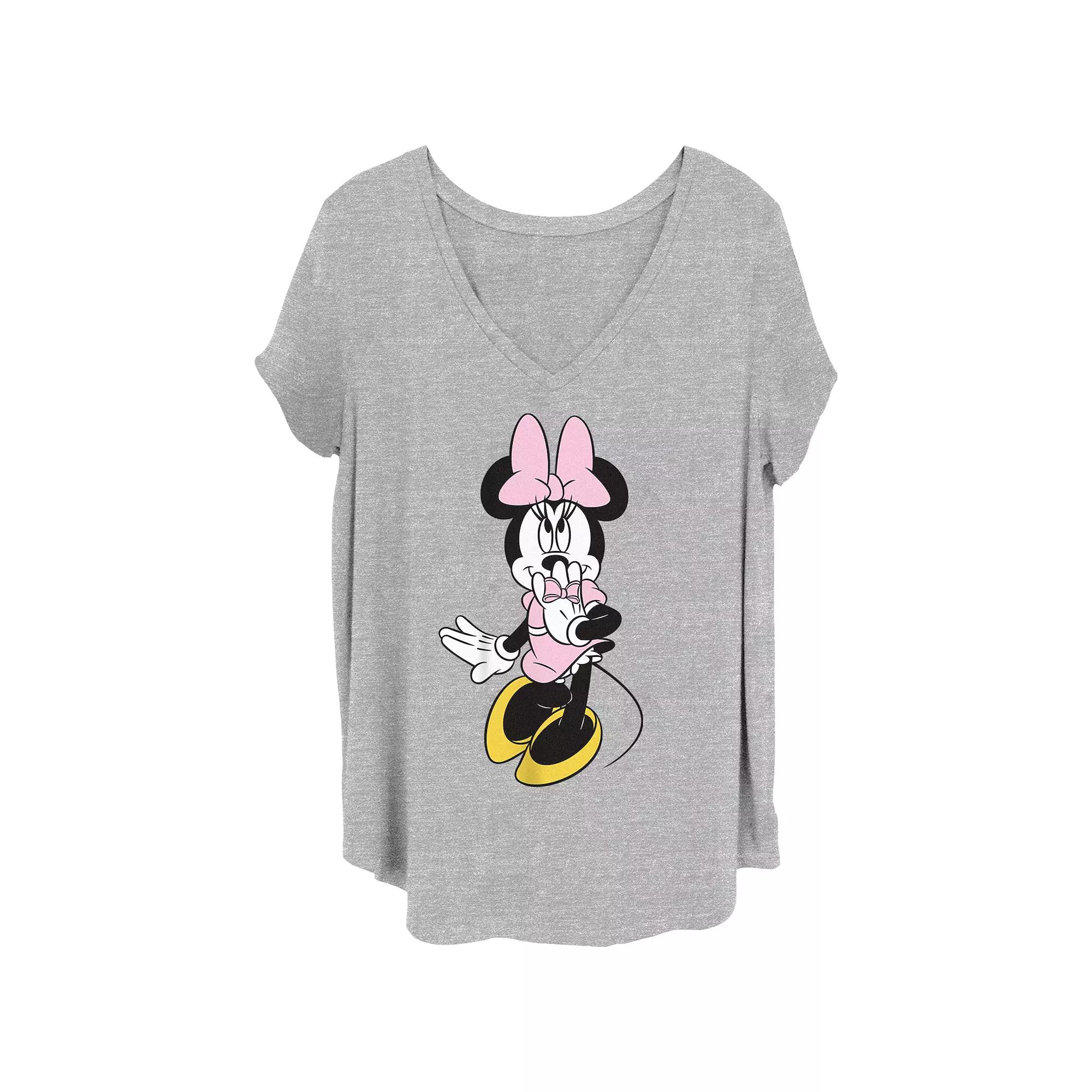 Disney's Minnie Giggle Juniors' Plus Graphic Tee, Women's, Size: 1XL, Grey Gray Product Image