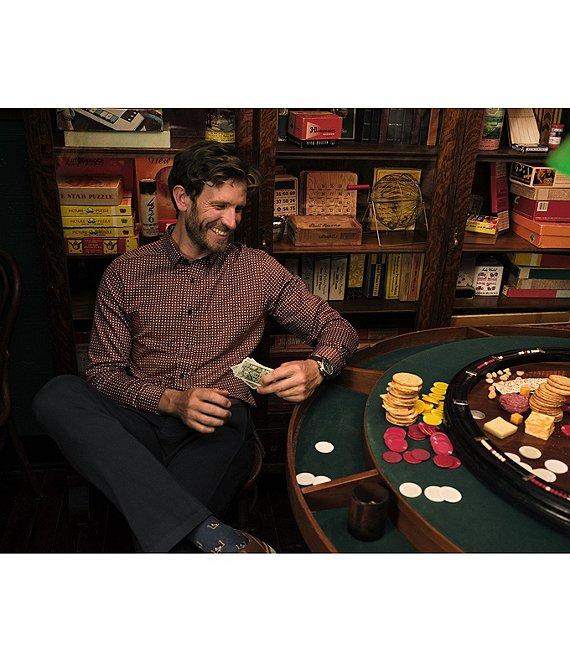 Johnston & Murphy Sateen Linked Ovals Print Long Sleeve Woven Shirt Product Image