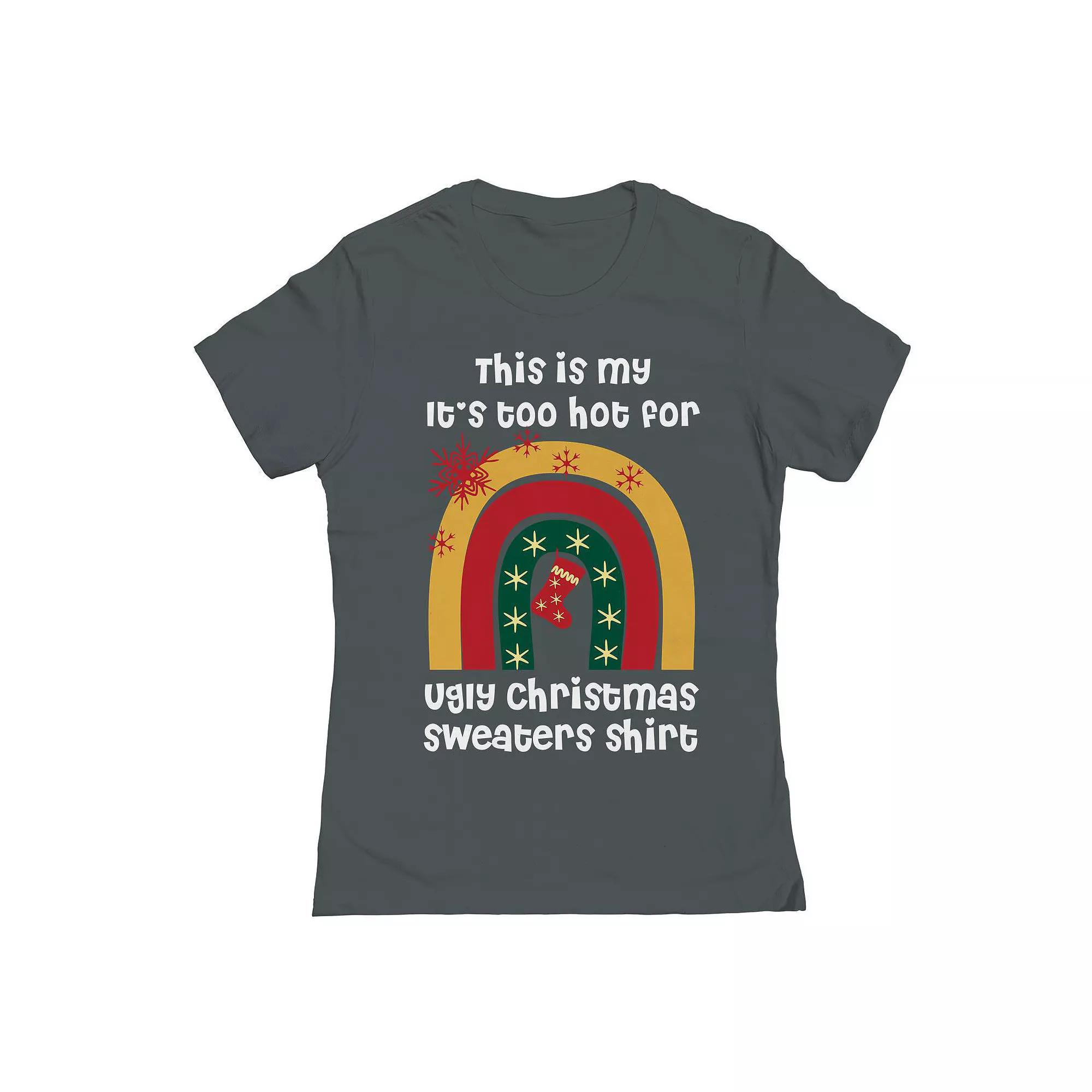 Junior's Ugly Christmas Sweater Graphic Tee, Women's,  Product Image