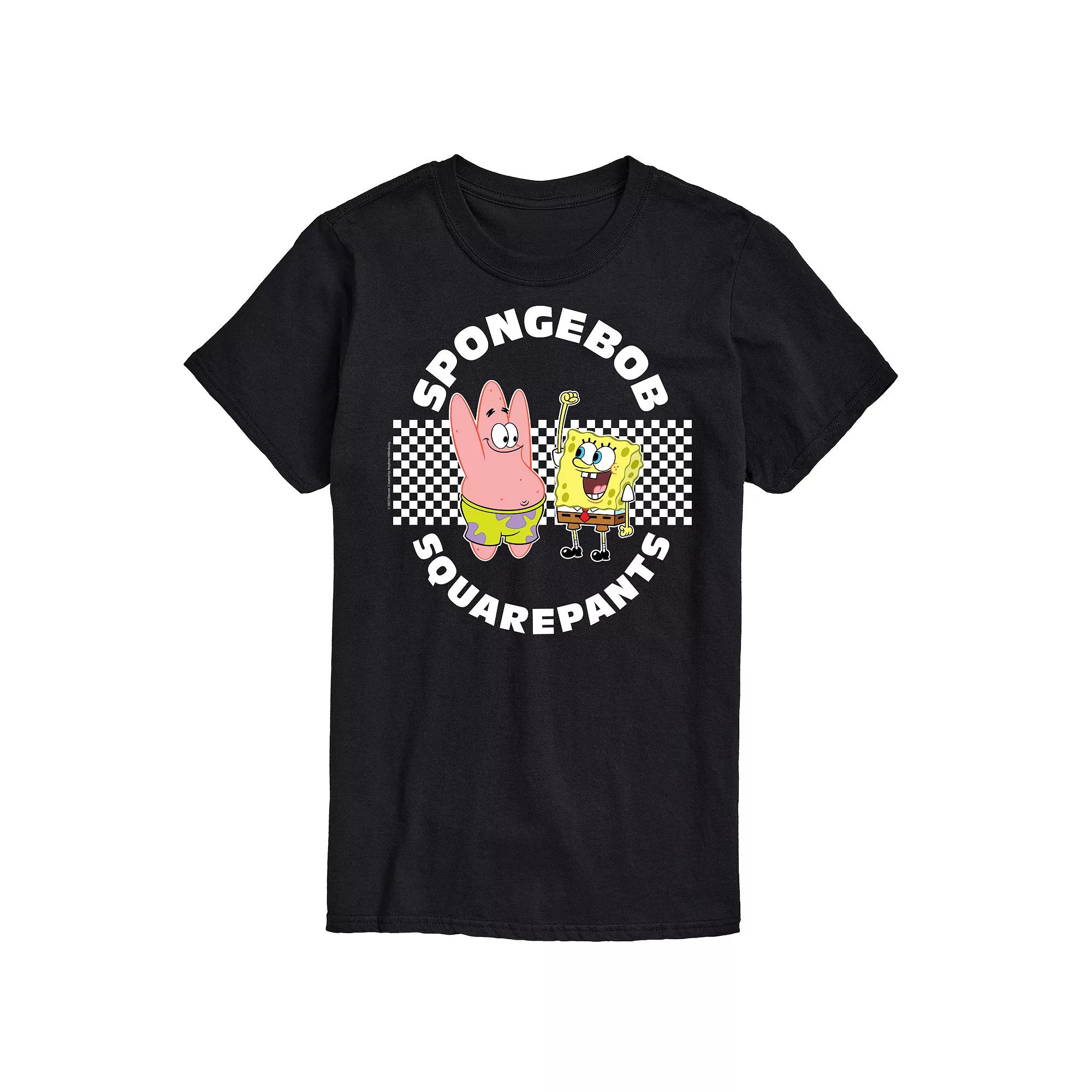 Big & Tall SpongeBob SquarePants And Patrick Checkered Graphic Tee, Men's,  Product Image