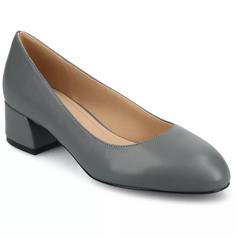 Journee Medium and Wide Width Saarii Women's Slip-On Block Heel Pumps,  Product Image