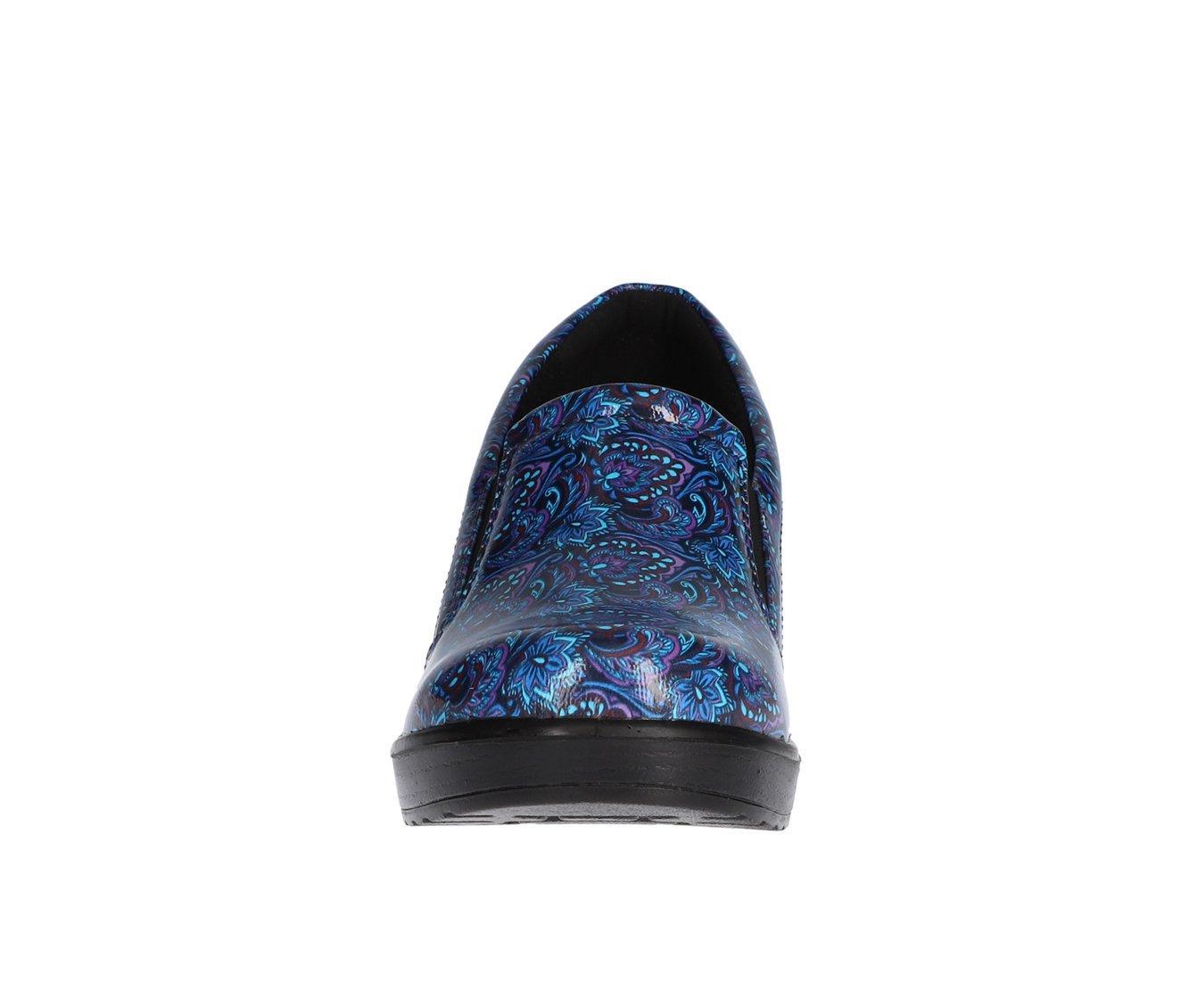 Women's Easy Works by Easy Street Leeza Navy Paisley Slip-Resistant Clogs Product Image