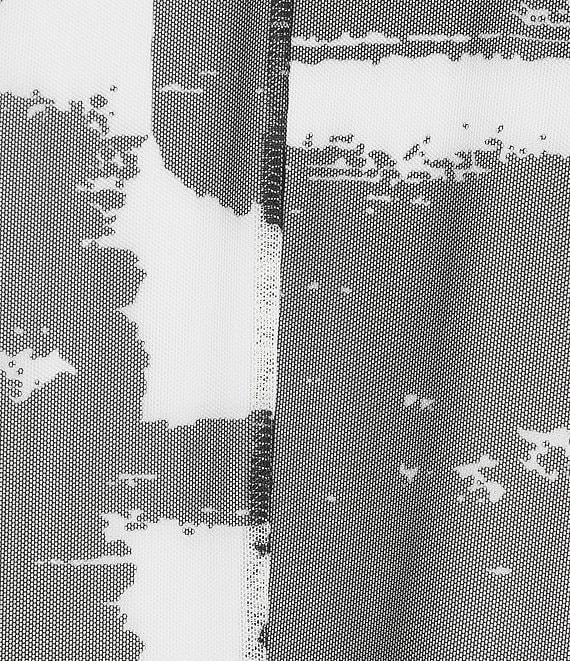 IC Collection Plus Size Printed Mesh Boat Neck 3/4 Sleeve High Low Coordinating Top Product Image