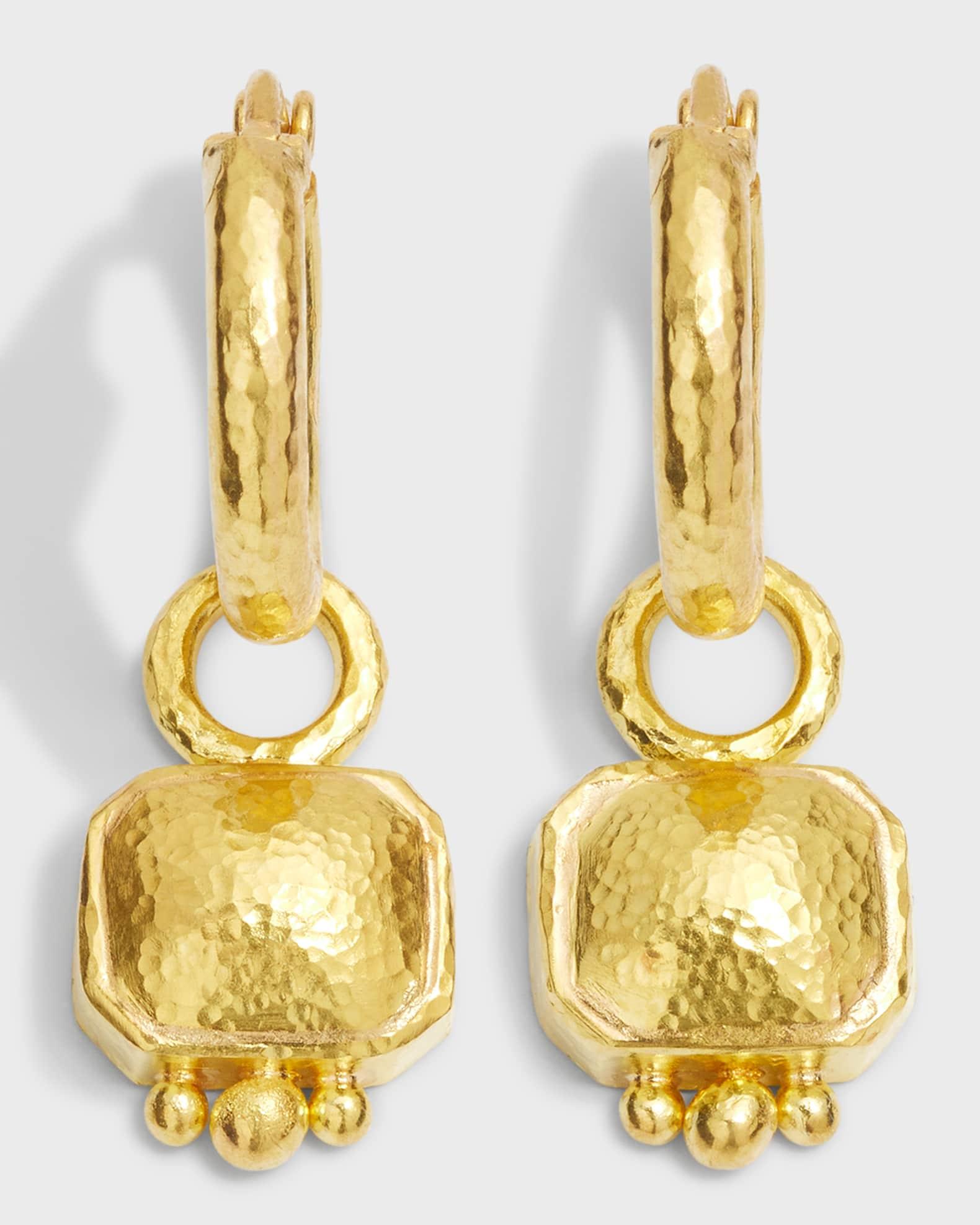 Gold Earring Pendants with Gold Dots Product Image