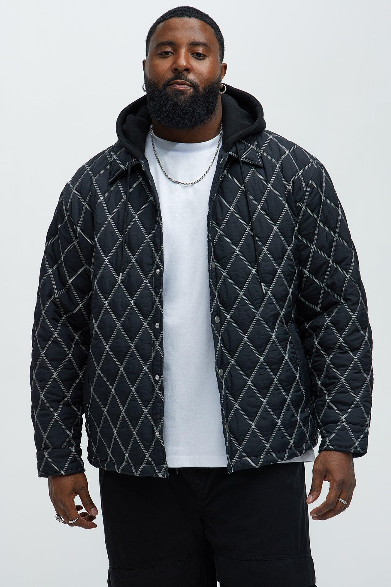 Wait Right Here Quilted Hooded Jacket - Black/combo Product Image