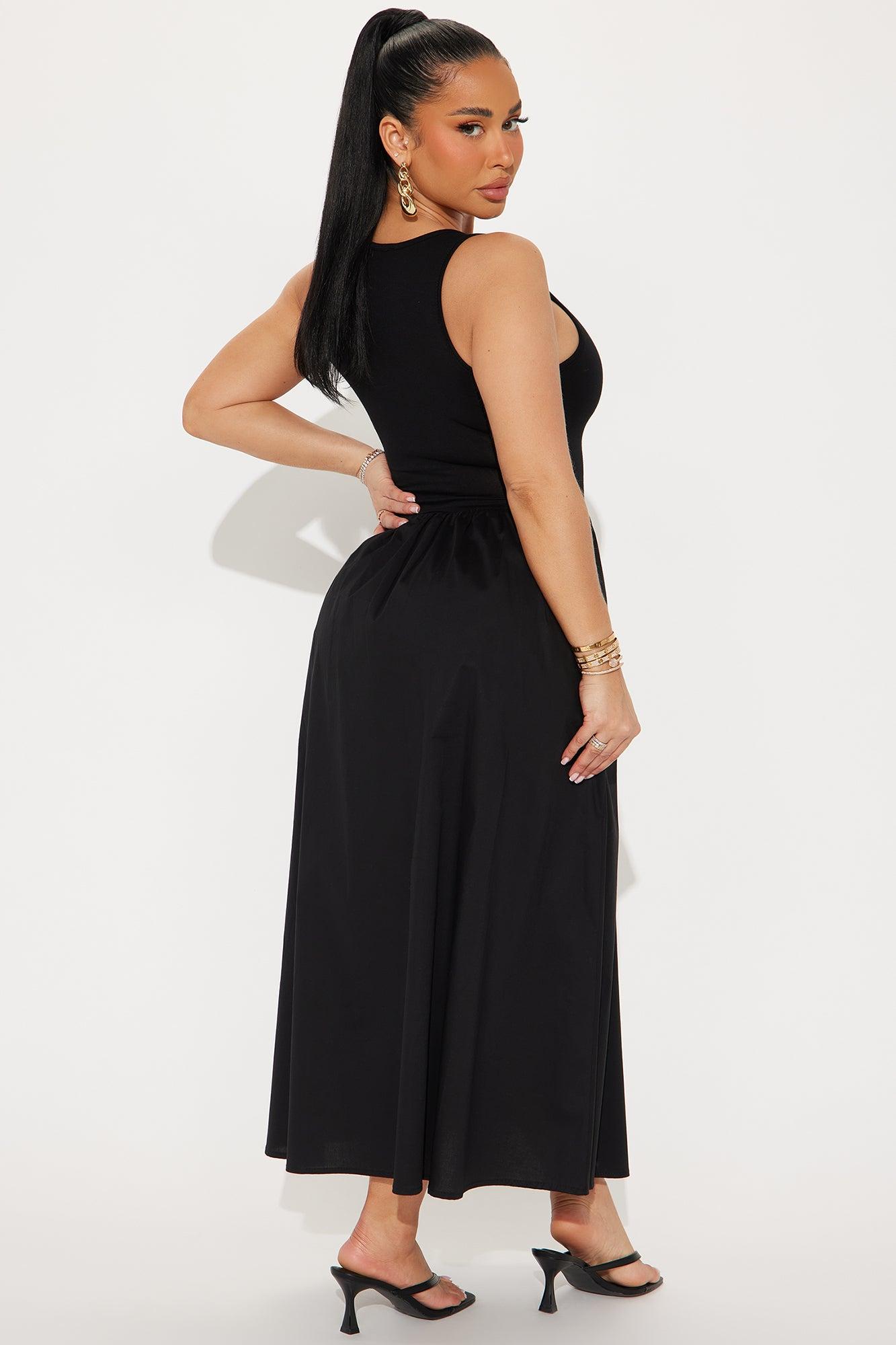 Myla Poplin Midi Dress - Black Product Image