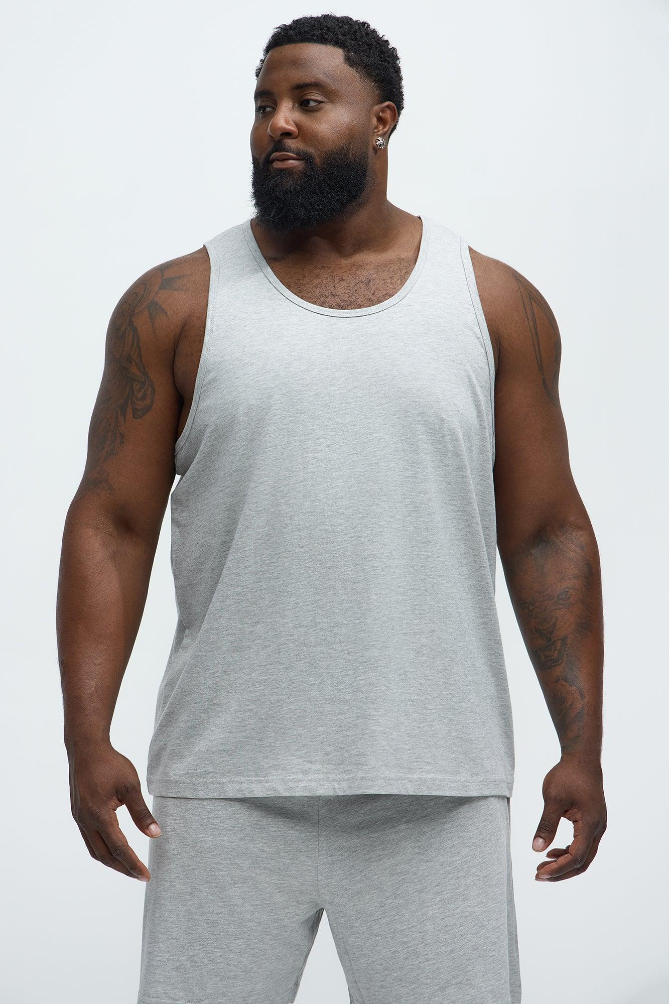Essential Cotton Lounge Tank - Heather Grey Product Image