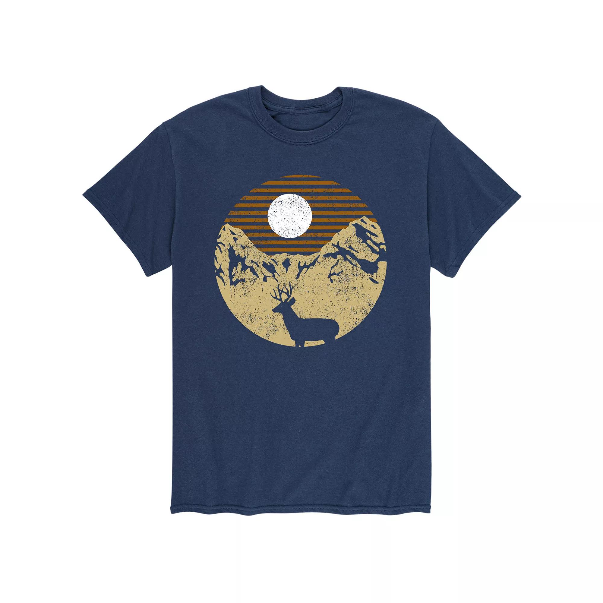 Men's Deer And Mountain Scene Tee,  Product Image